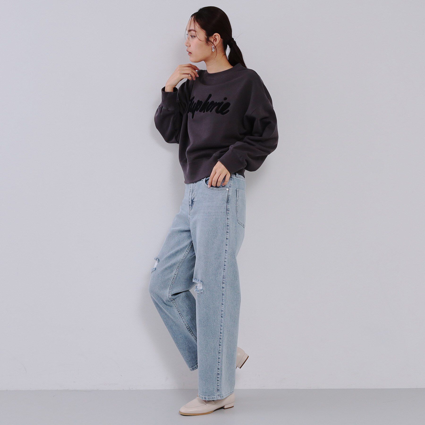 OPAQUE.CLIP「《SS-LLsize》ストレッチダメージストレートデニム【洗濯機洗い可】」|その他|