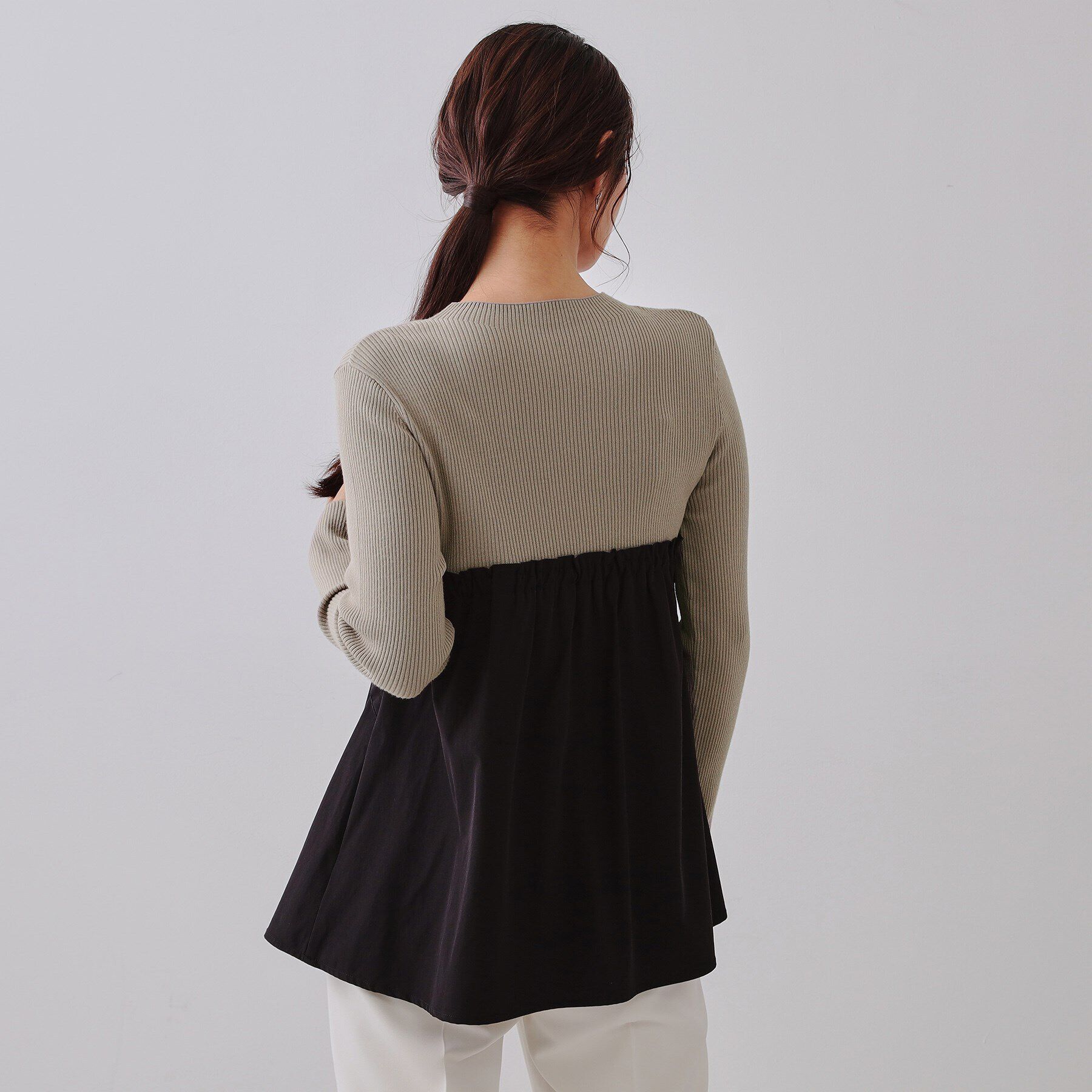 OPAQUE.CLIP「リボンビスチェドッキングニット【洗濯機洗い可】」|ニット・セーター|