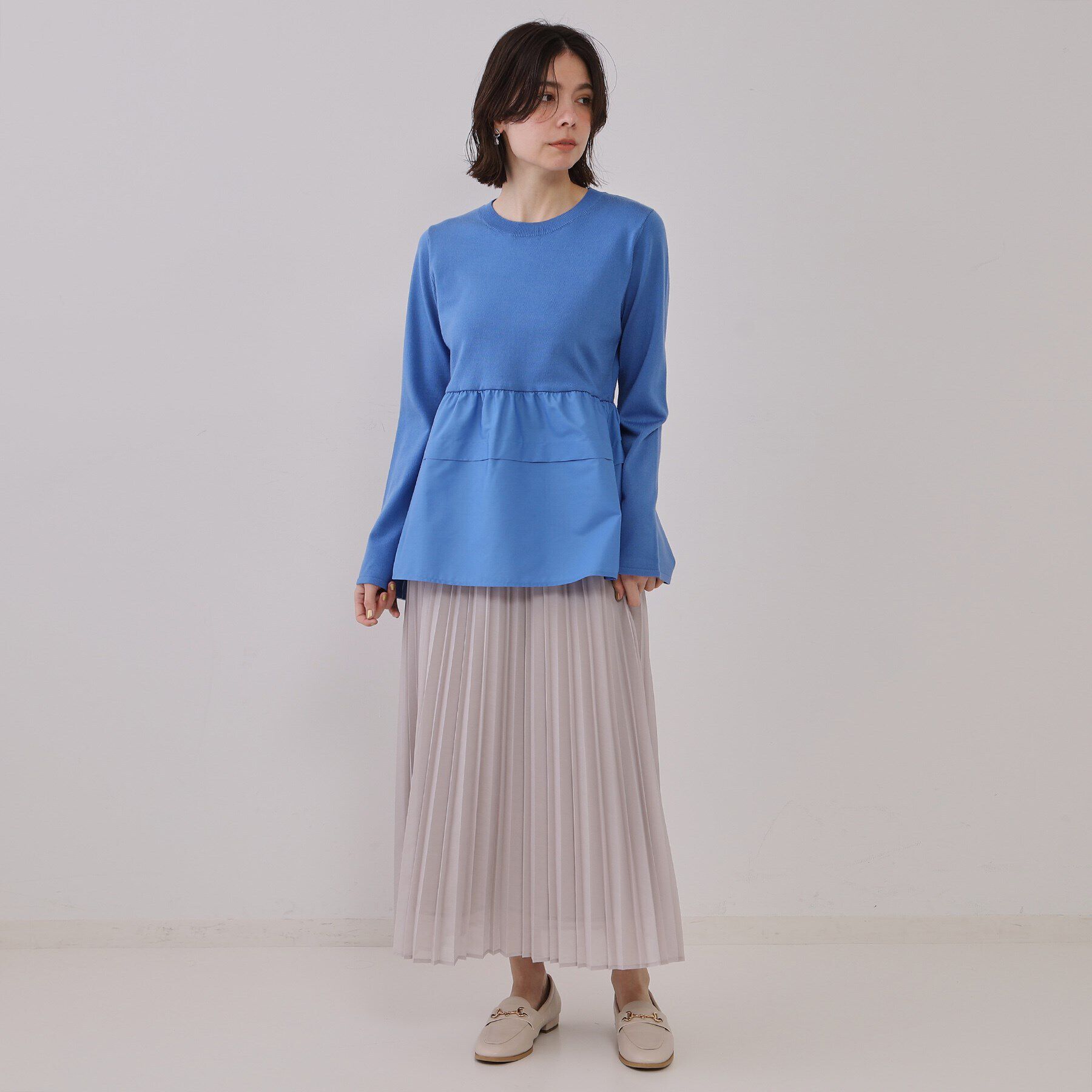 OPAQUE.CLIP「ペプラムドッキングニット【洗濯機洗い可】」|ニット・セーター|