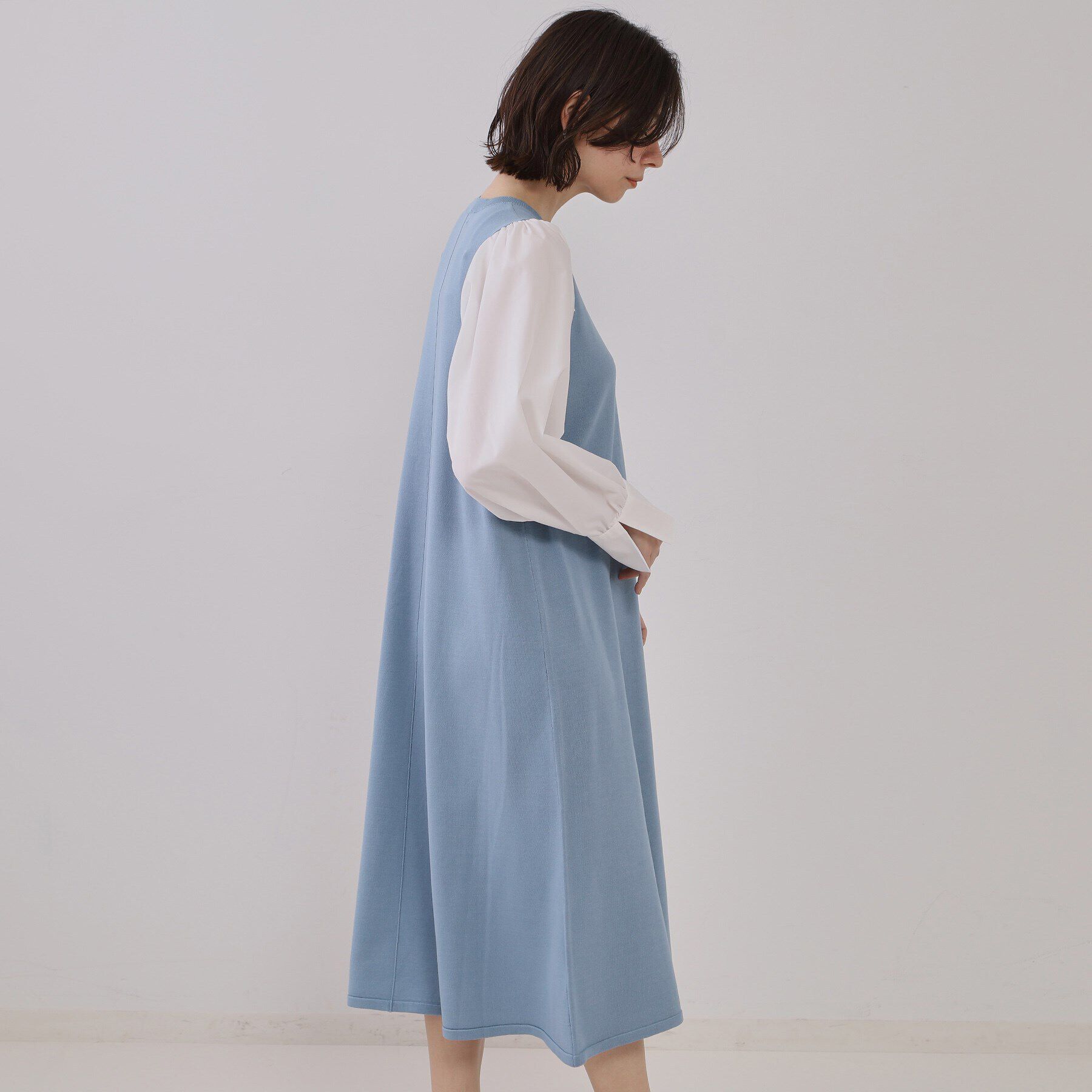 OPAQUE.CLIP「フハクスリーブニットワンピース【洗える】」|ワンピース|