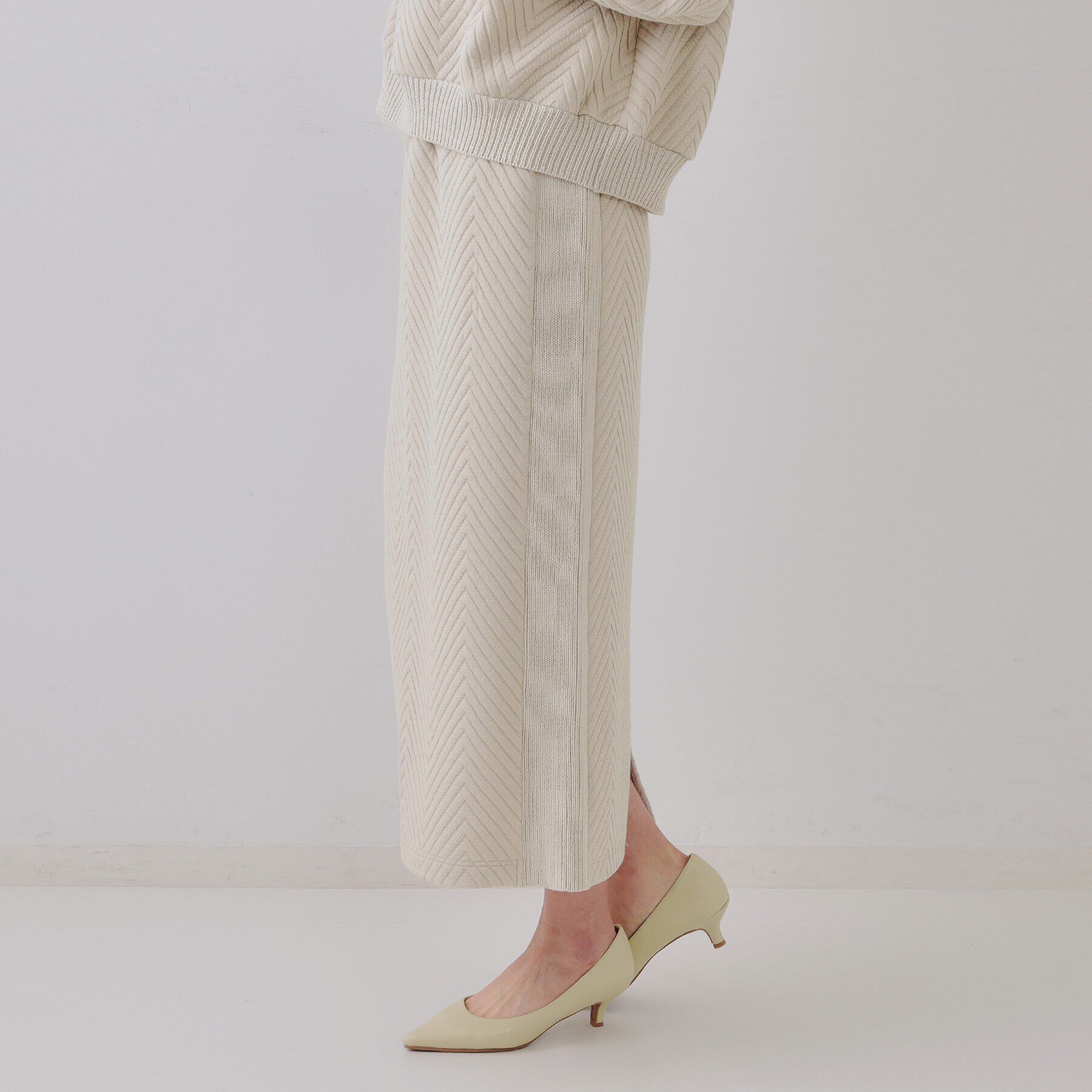 OPAQUE.CLIP「キルトジャカードナロースカート/セットアップ対応【洗濯機洗い可】」|スカート|