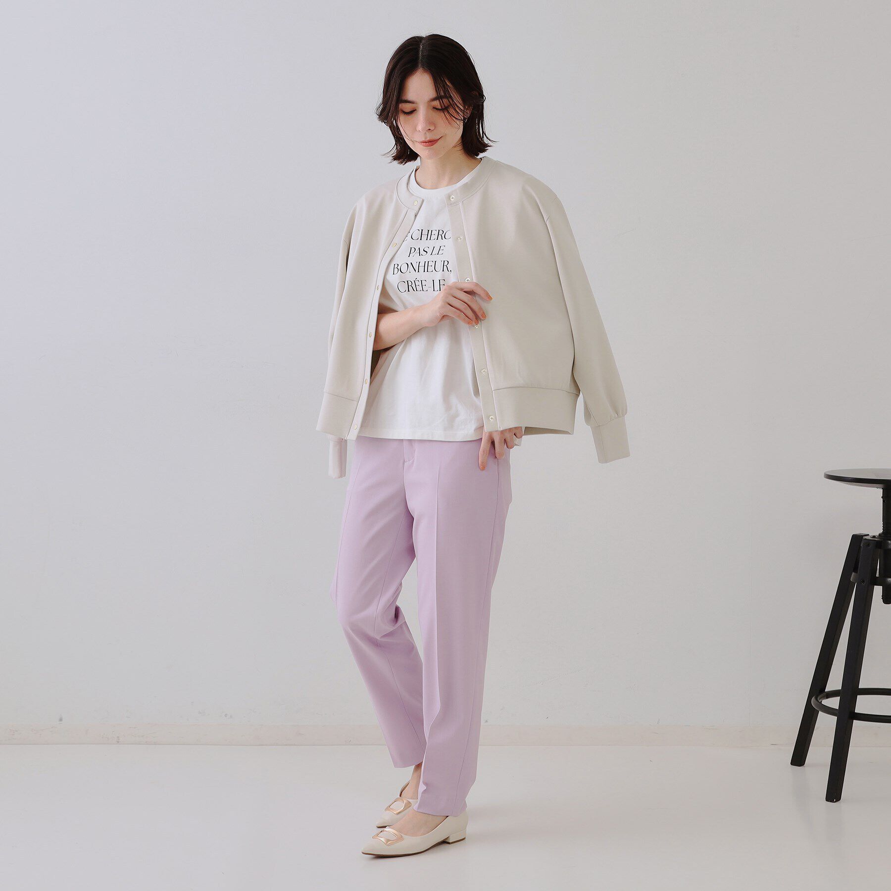 OPAQUE.CLIP「スナップボタンカーディガン【洗濯機洗い可】」|カーディガン|