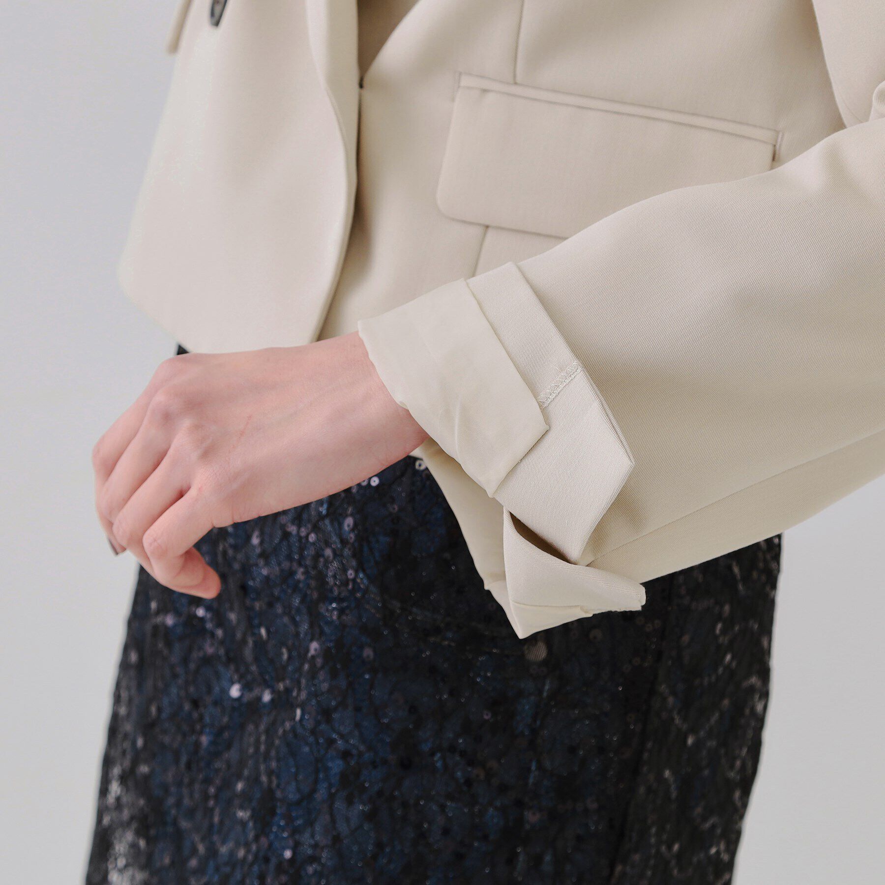 OPAQUE.CLIP「ショートテーラードジャケット【洗濯機洗い可】」|テーラードジャケット|