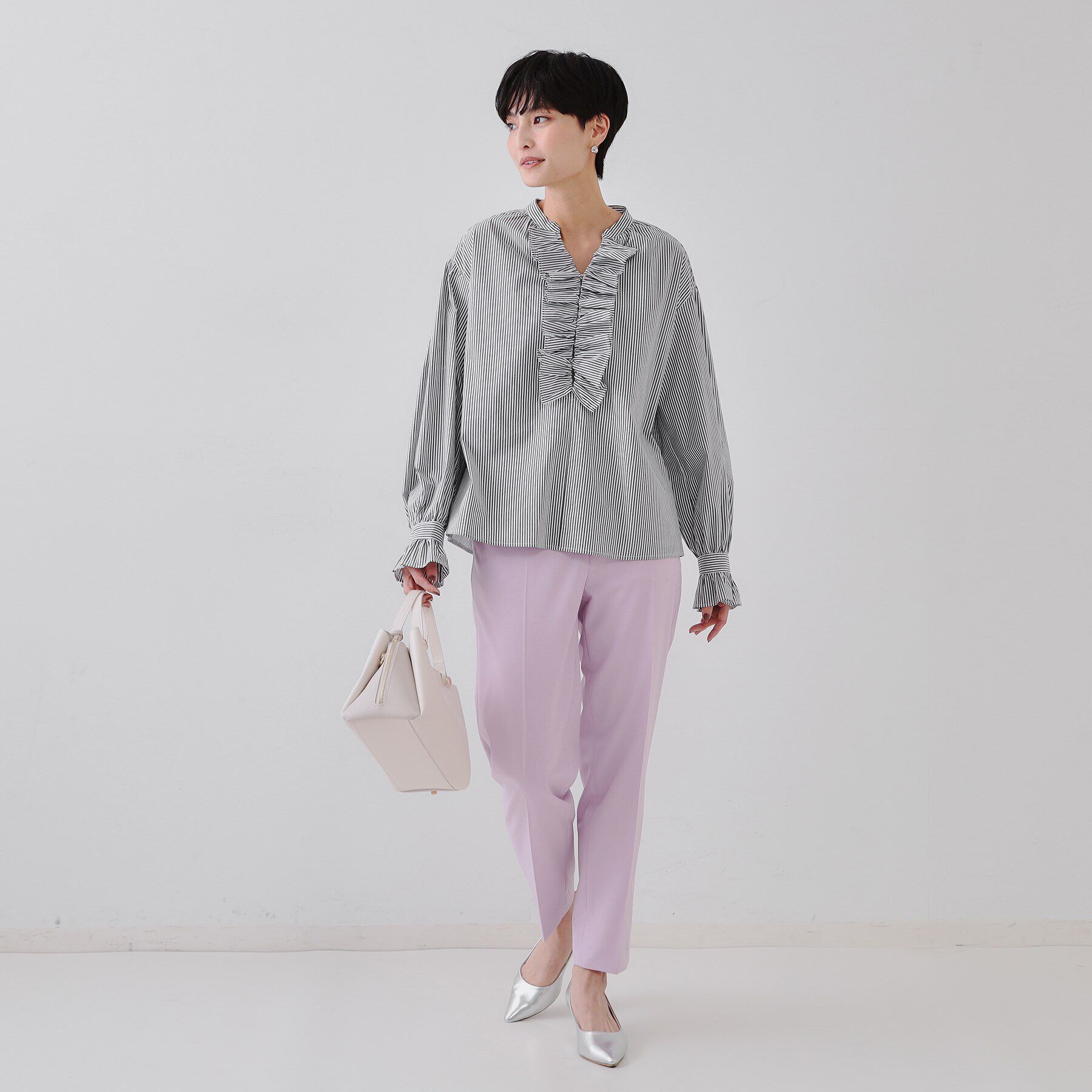 OPAQUE.CLIP「フロントフリルブラウス【洗濯機洗い可】」|シャツ・ブラウス|