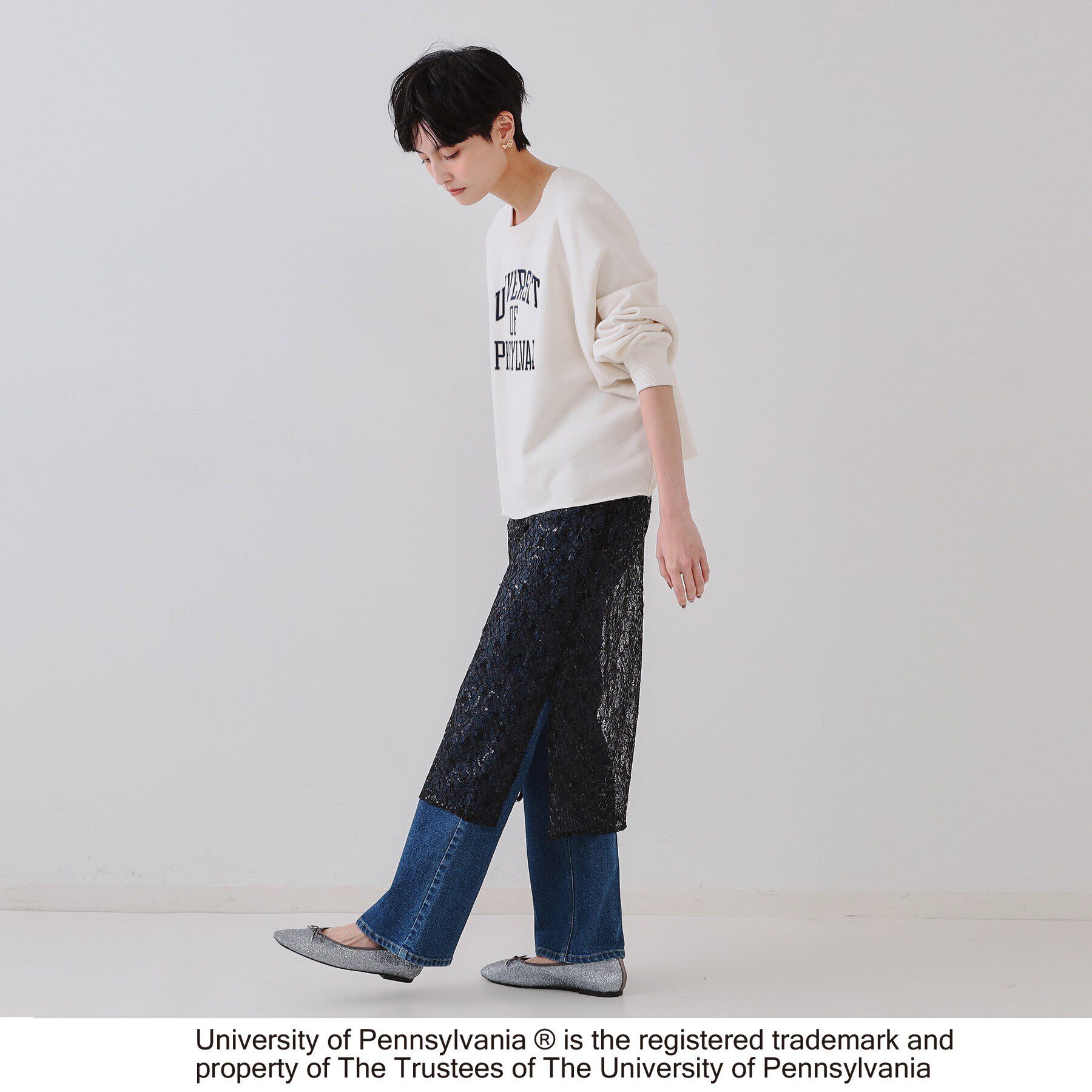 OPAQUE.CLIP「カレッジロゴ スウェットプルオーバー」|パーカー|