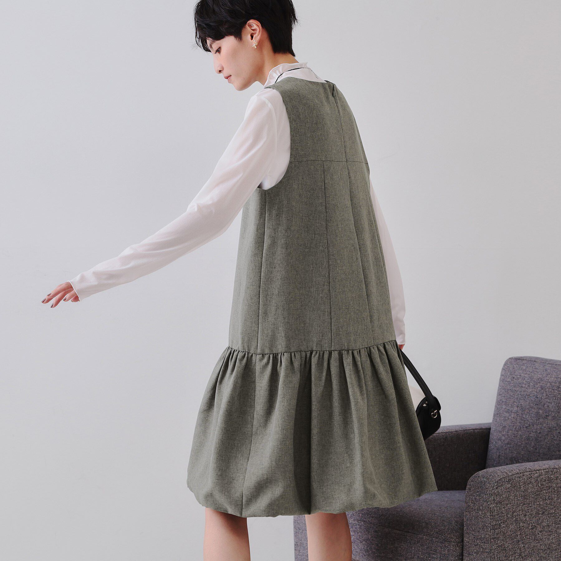 OPAQUE.CLIP「裾バルーンミニジャンスカ【洗濯機洗い可】」|ワンピース|