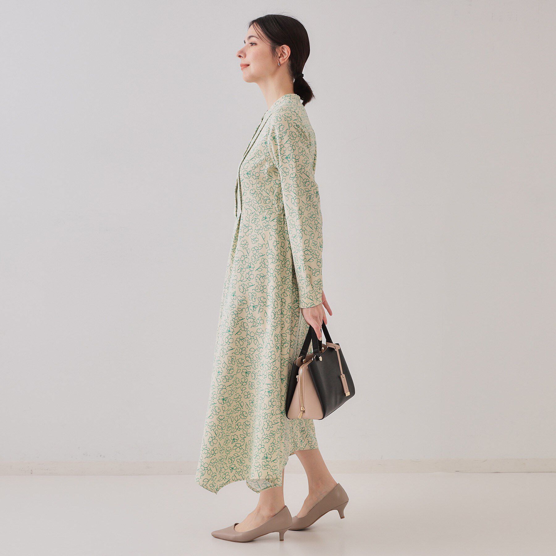 OPAQUE.CLIP「フラワープリントワンピース【洗濯機洗い可】」|ワンピース|