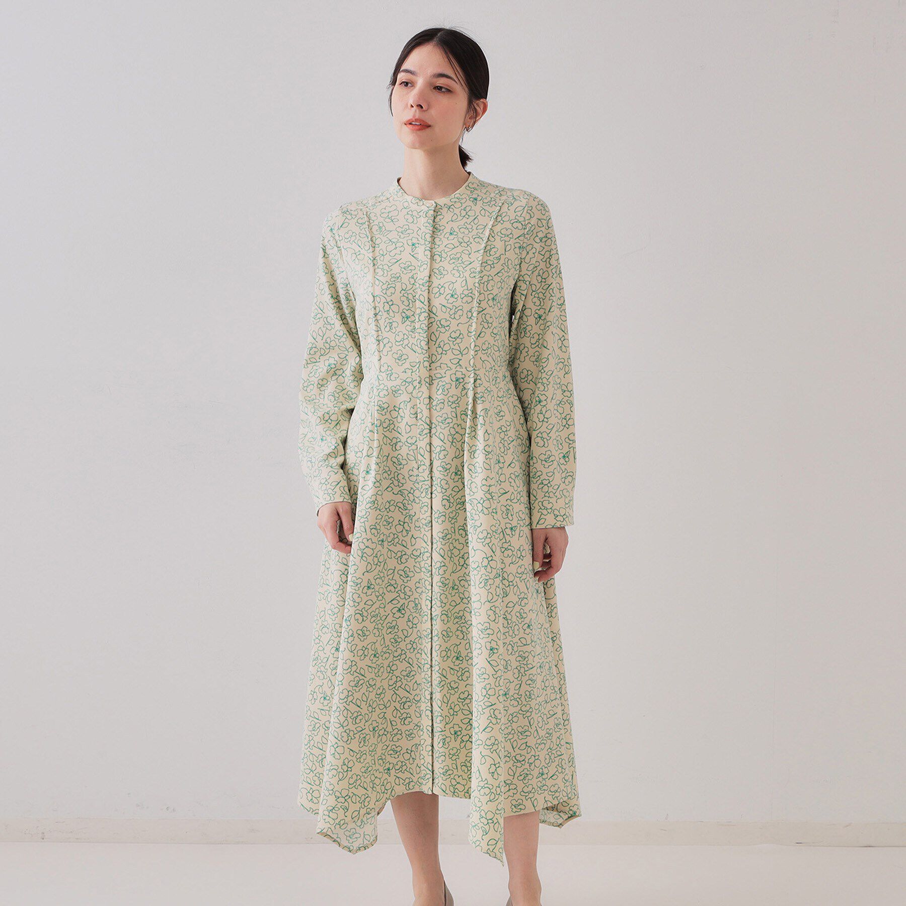 OPAQUE.CLIP「フラワープリントワンピース【洗濯機洗い可】」|ワンピース|