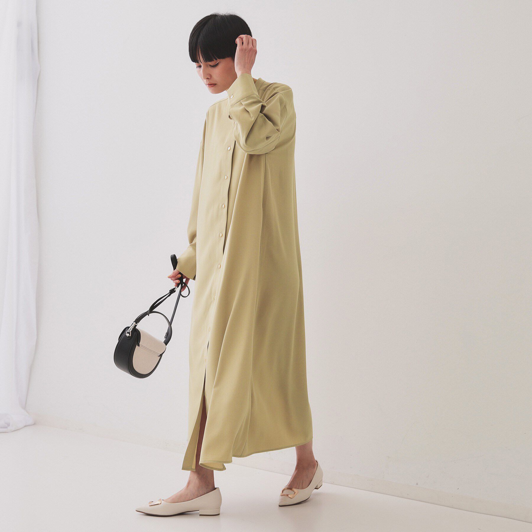 OPAQUE.CLIP「《andGIRL掲載》ビスチェセットシャツワンピース【洗濯機洗い可】」|ワンピース|