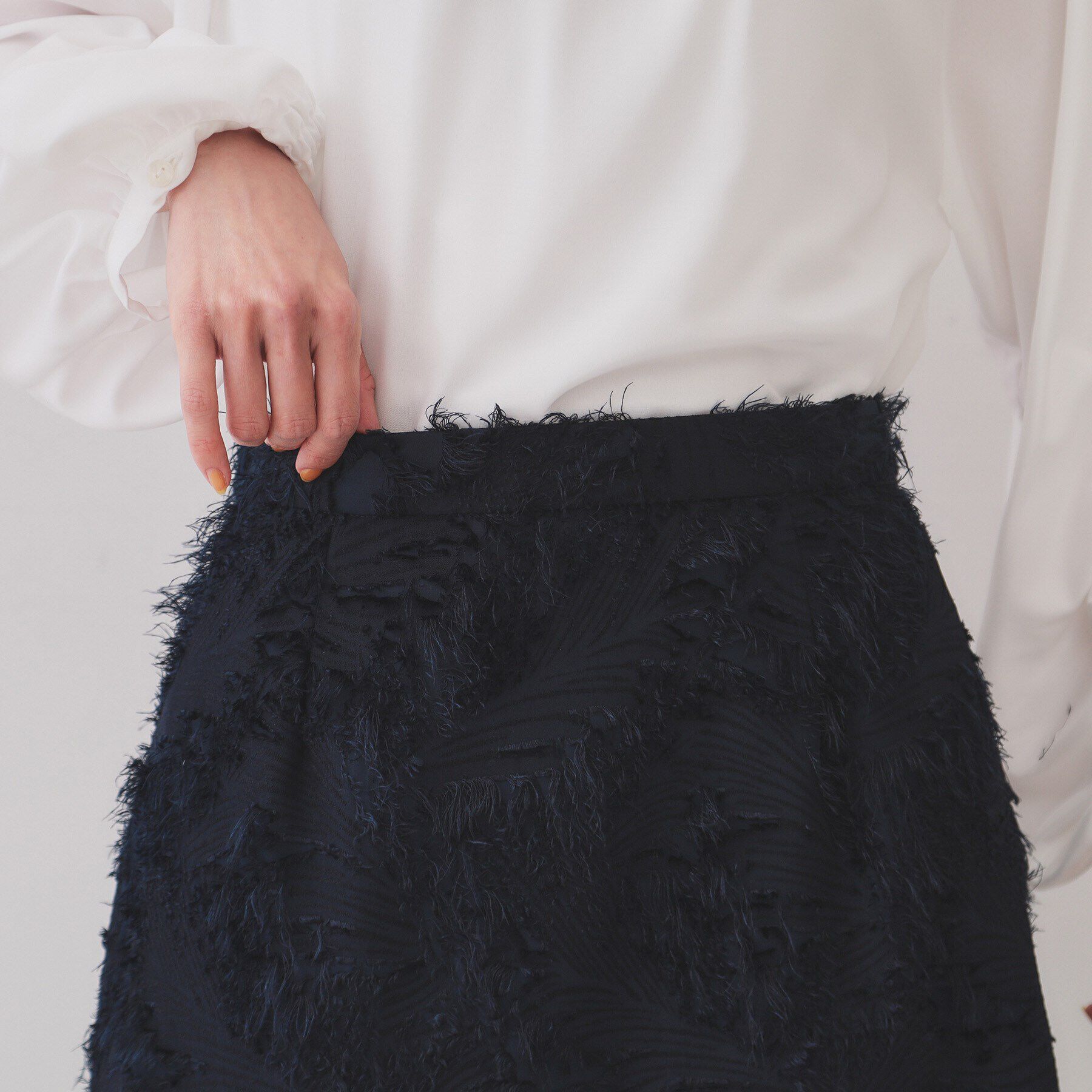 OPAQUE.CLIP「フリンジジャーカードナロースカート【洗える】」|スカート|