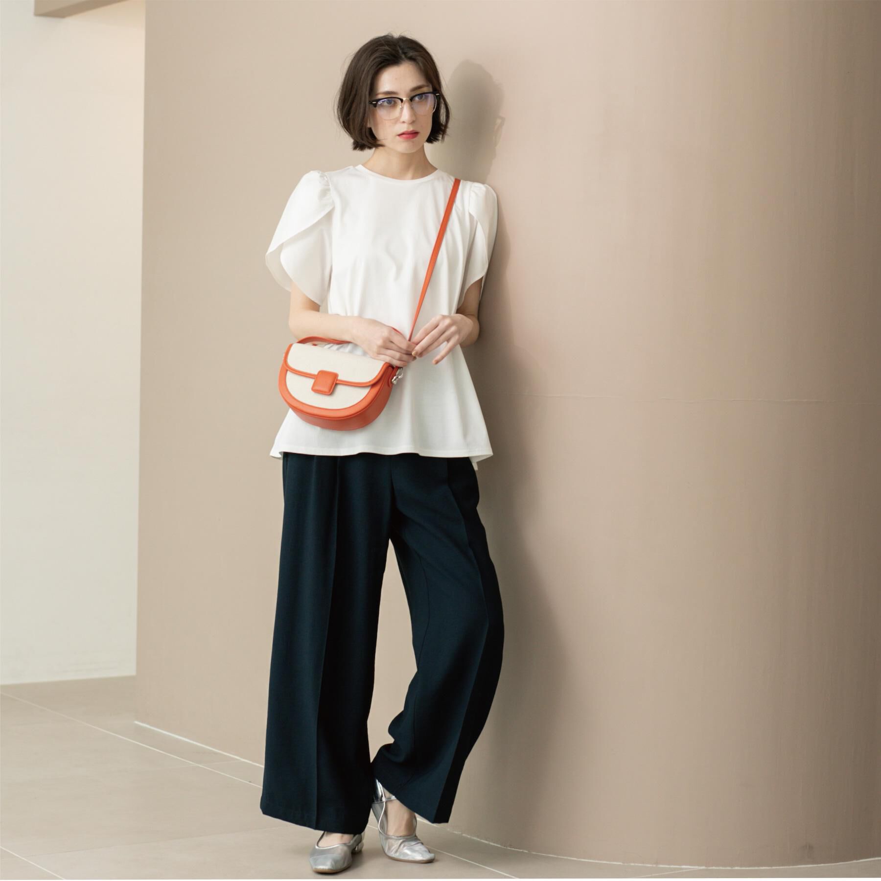 OPAQUE.CLIP「チューリップスリーブドッキングカットソー【洗濯機洗い可/接触冷感】」|Tシャツ・カットソー|