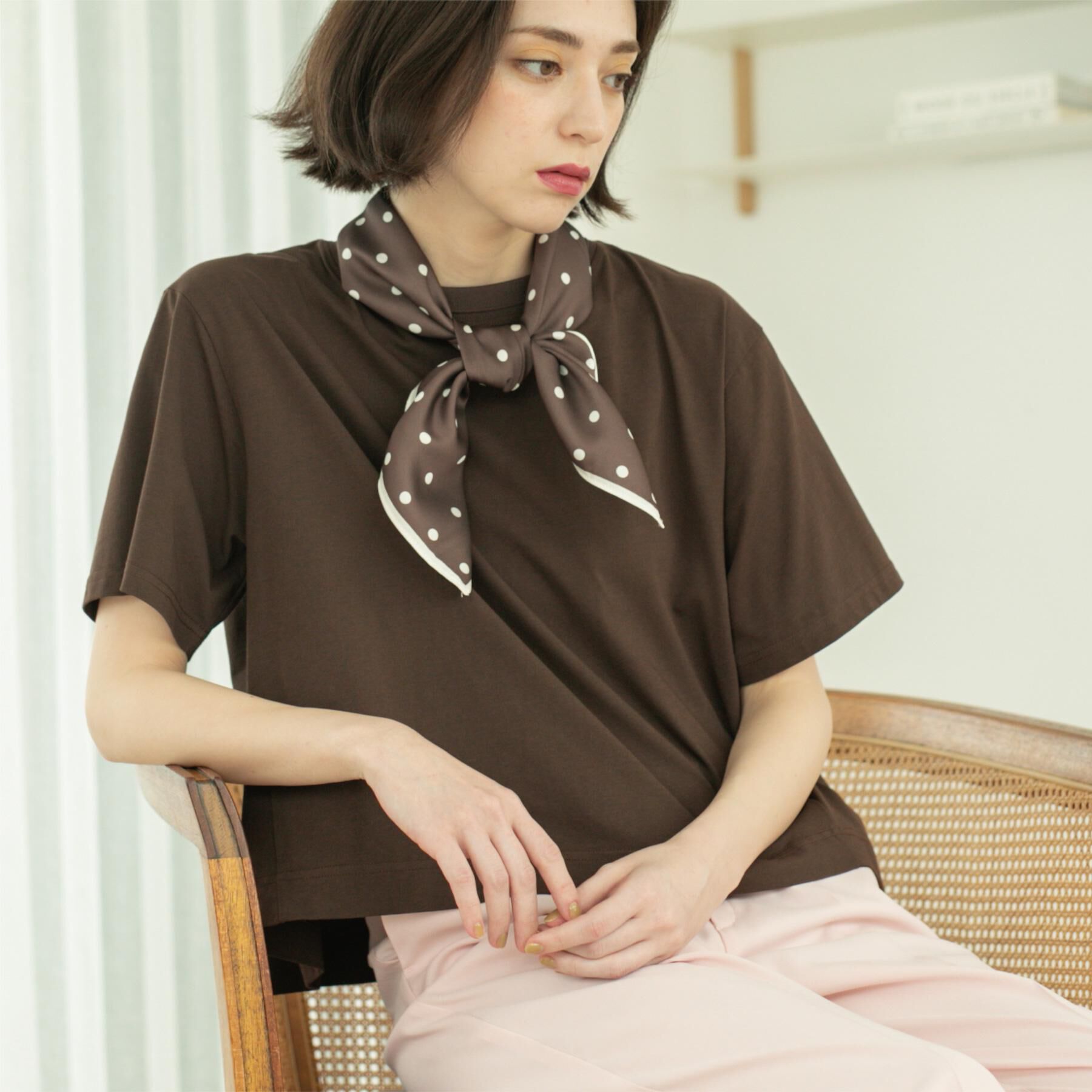 OPAQUE.CLIP「バックフレアショートTシャツ【洗濯機洗い可】」|Tシャツ・カットソー|