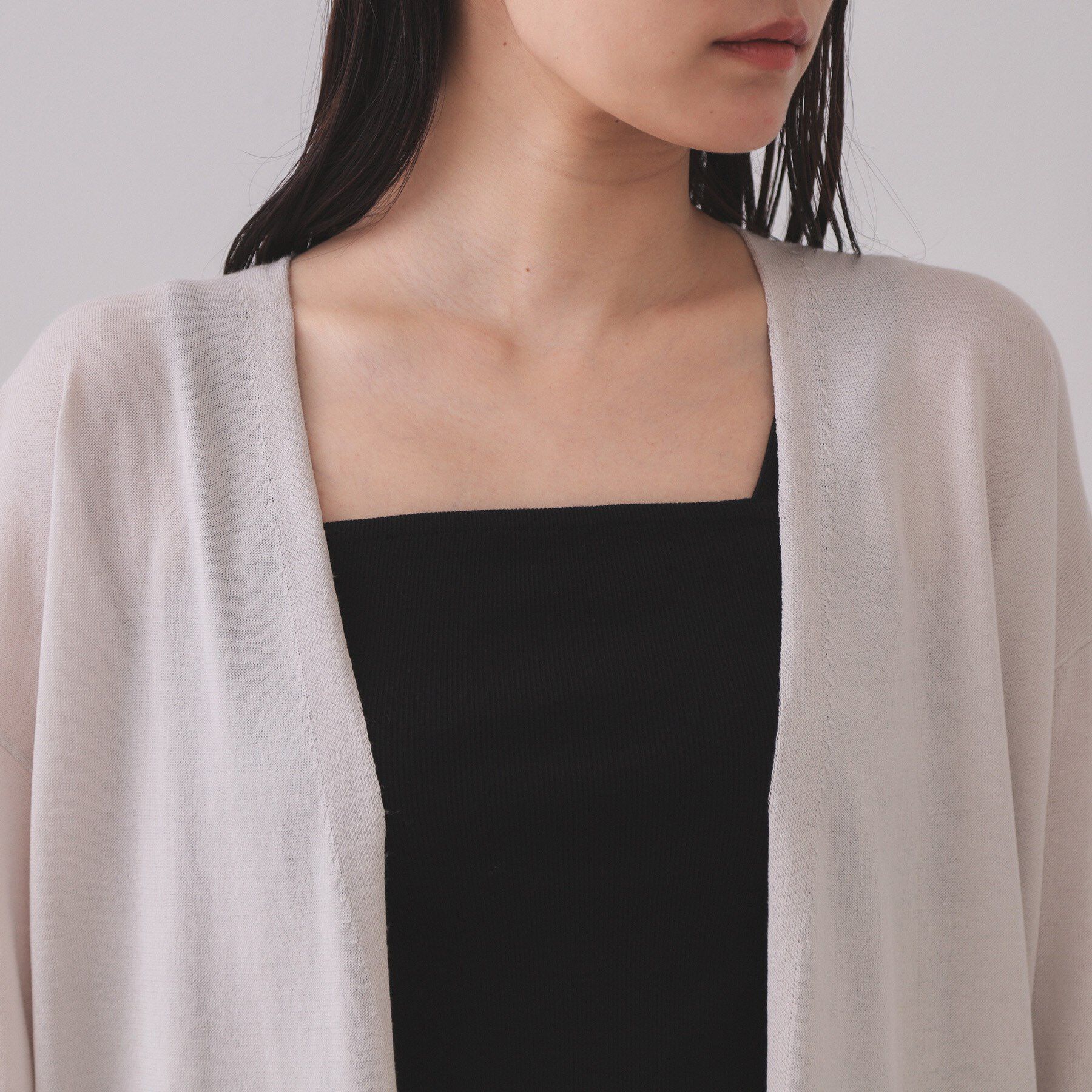 OPAQUE.CLIP「ミドル丈ニットカーディガン【抗ピル/洗濯機洗い可/接触冷感】」|カーディガン|