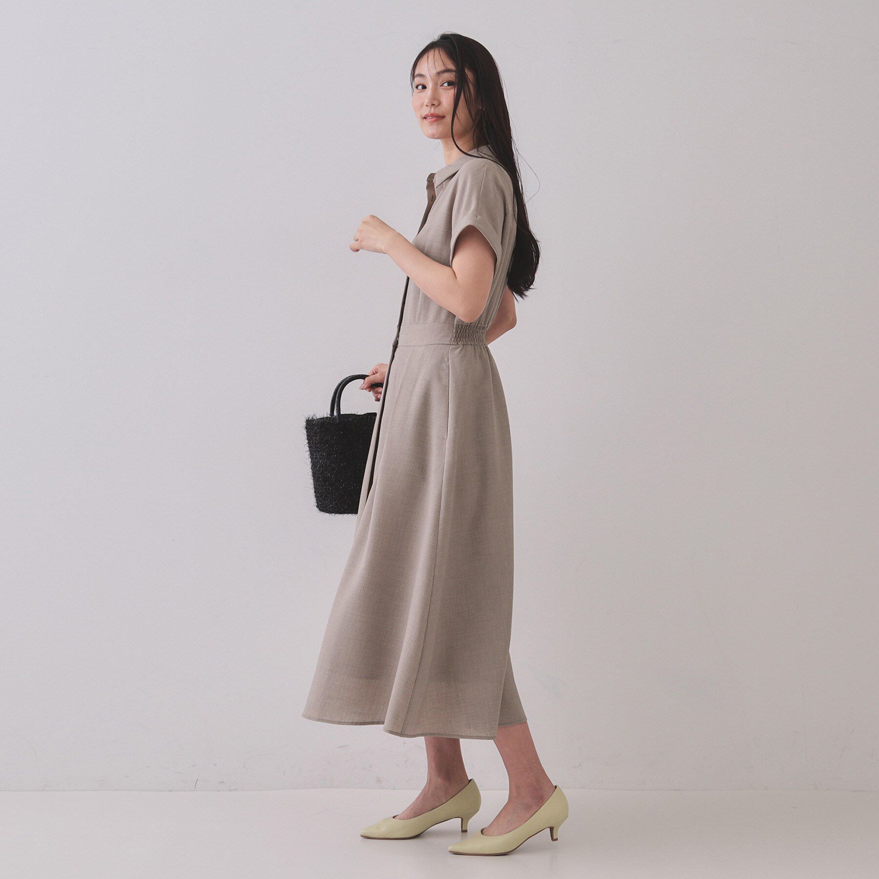 OPAQUE.CLIP「リネンライクシャツワンピース【洗濯機洗い可/吸水速乾/接触冷感】」|ワンピース|