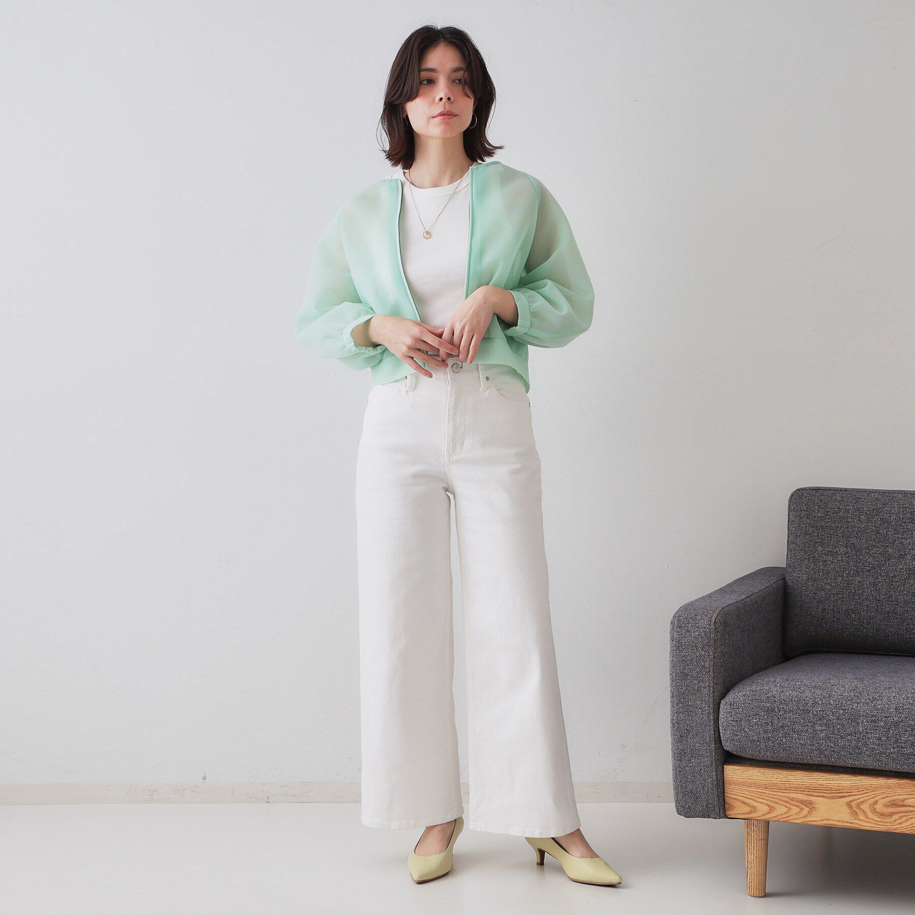 OPAQUE.CLIP「フライスアメリカンスリーブタンクトップ」|キャミソール|