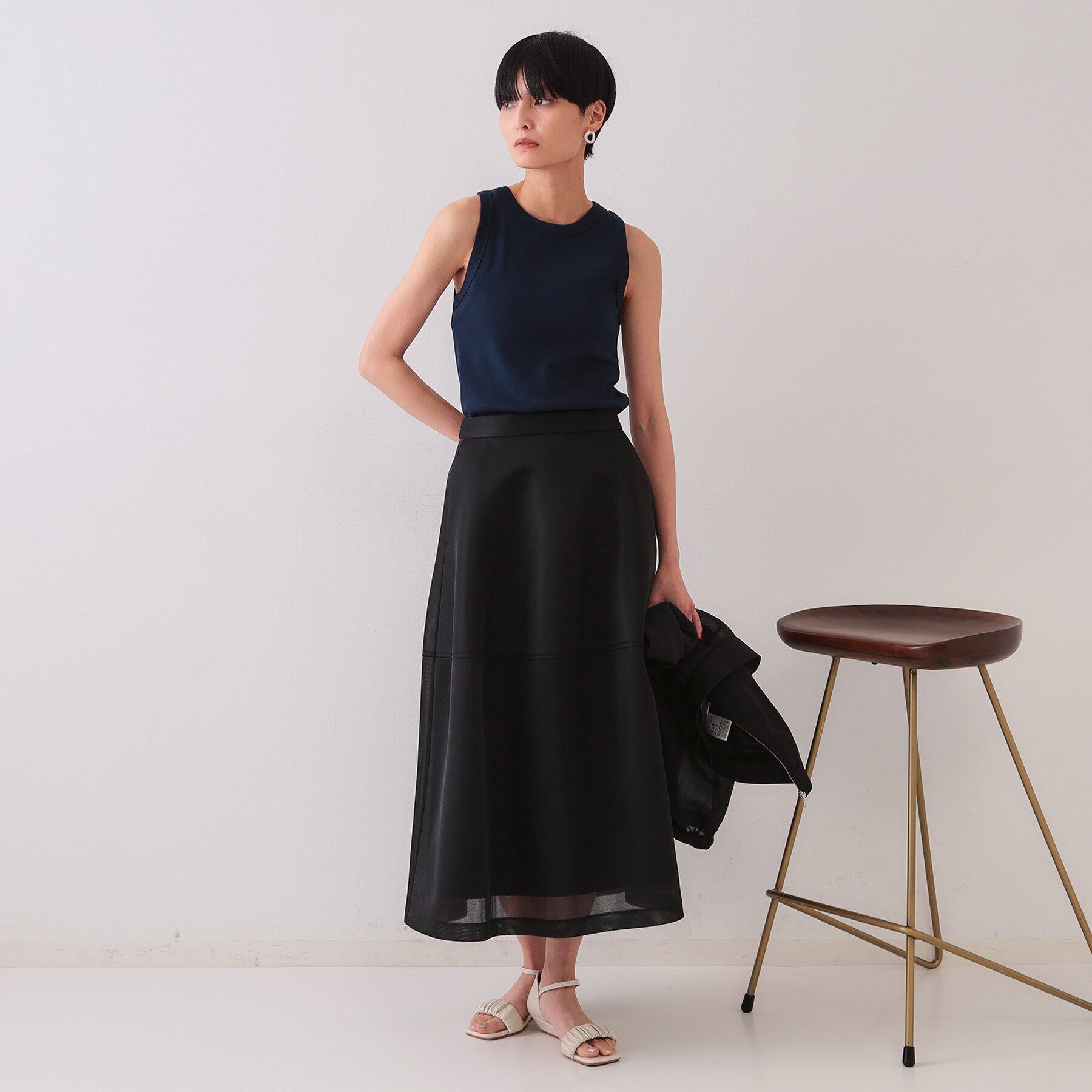 OPAQUE.CLIP「フライスアメリカンスリーブタンクトップ」|キャミソール|