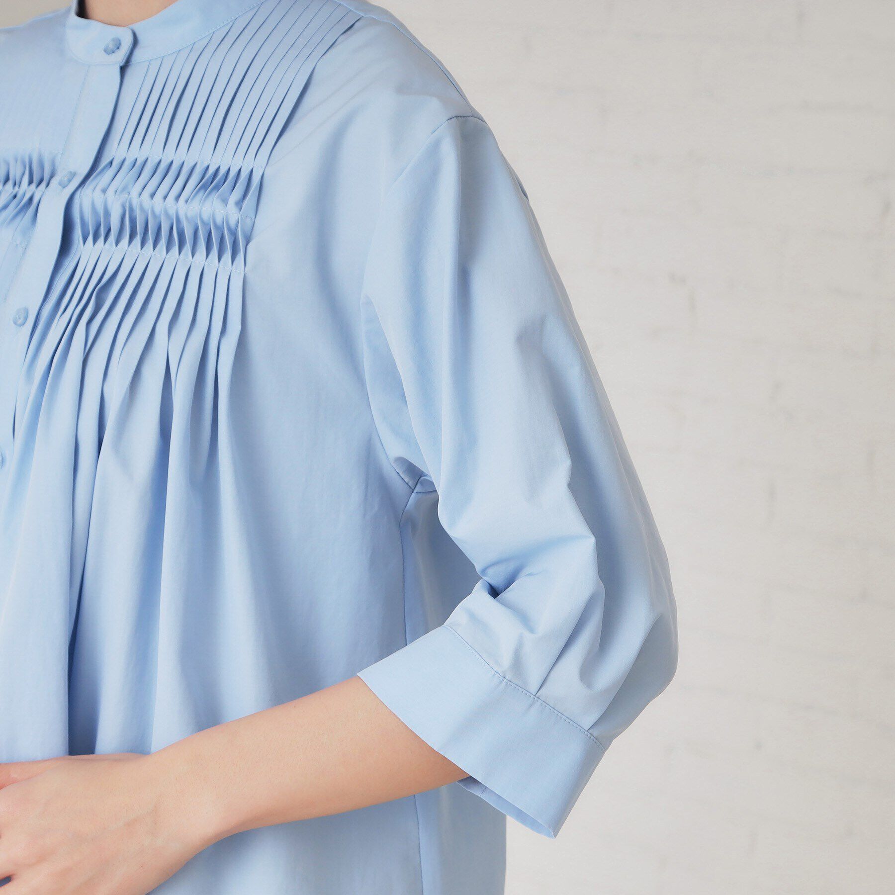 OPAQUE.CLIP「ピンタックフレアシャツ【洗濯機洗い可】」|シャツ・ブラウス|