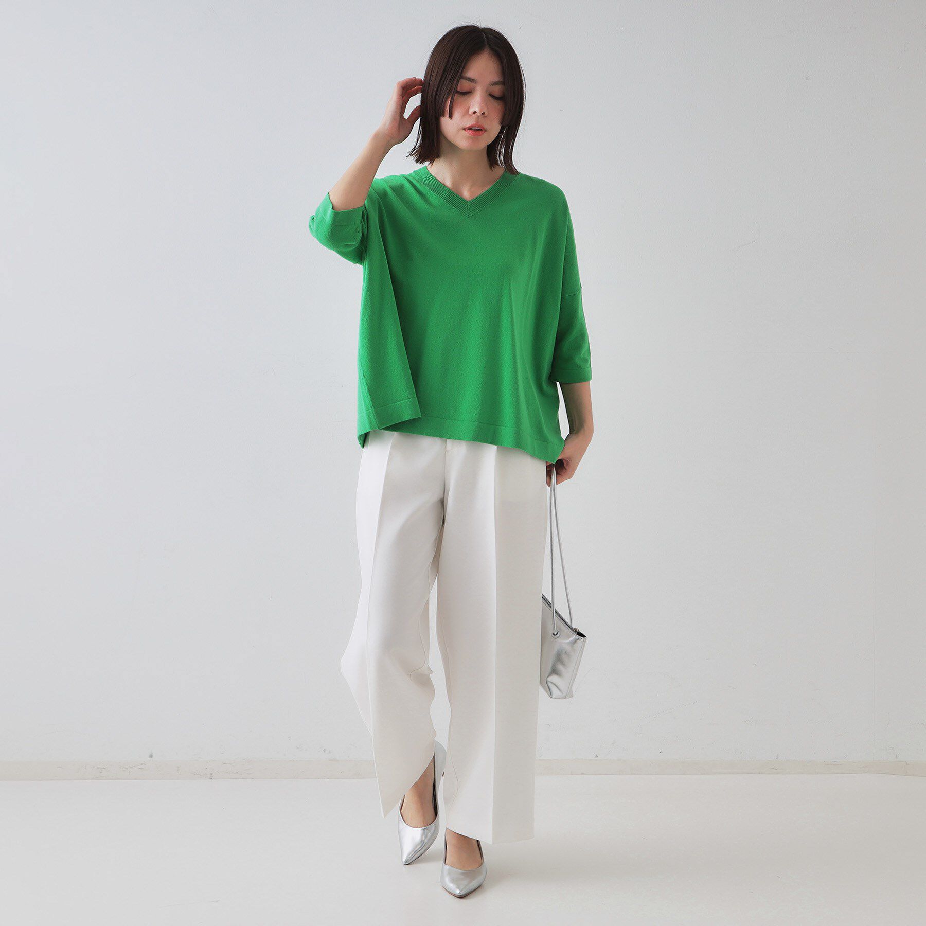 OPAQUE.CLIP「ストレッチタックワイドパンツ【洗濯機洗い可】」|その他|