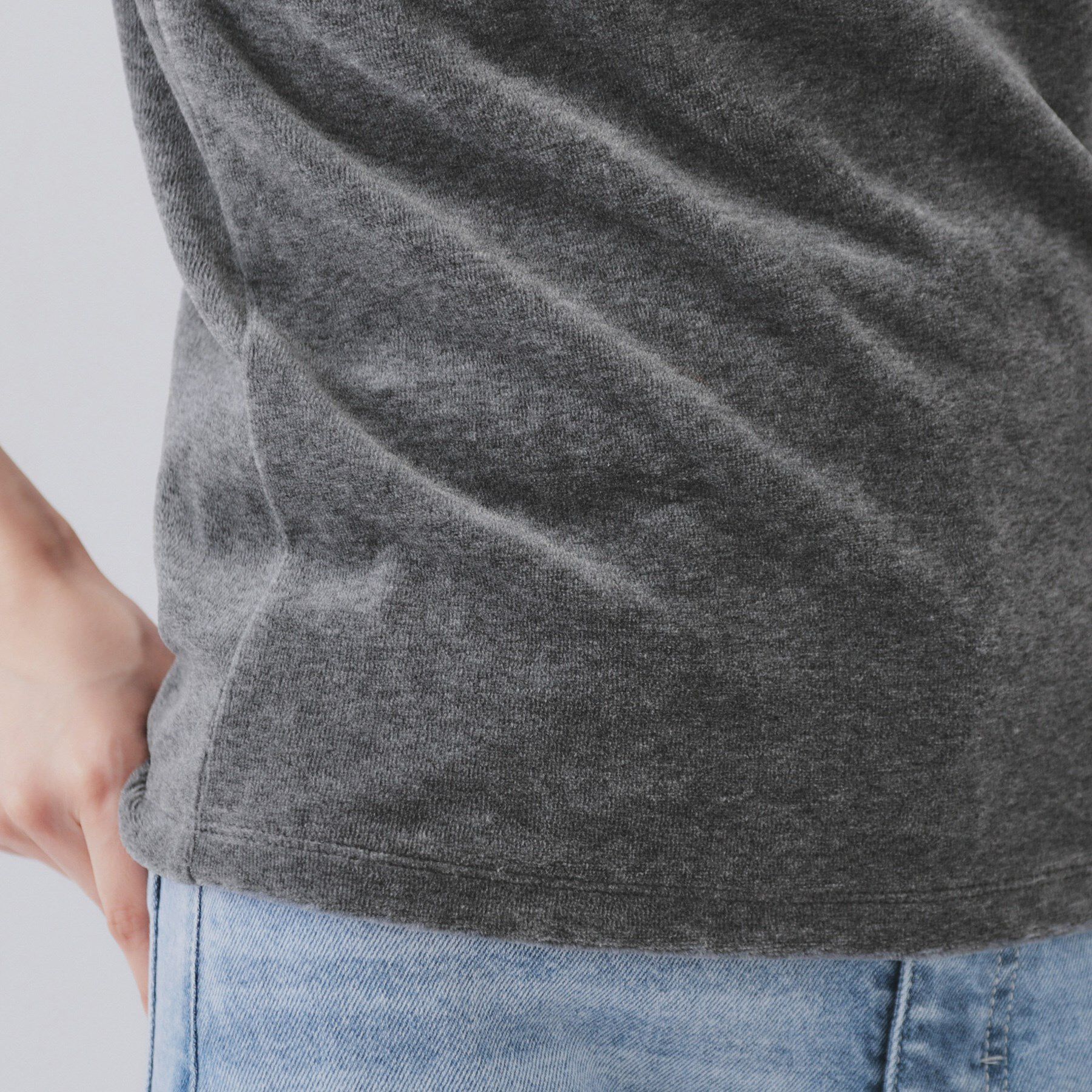 OPAQUE.CLIP「ベロアTシャツ【洗濯機洗い可】」|Tシャツ・カットソー|