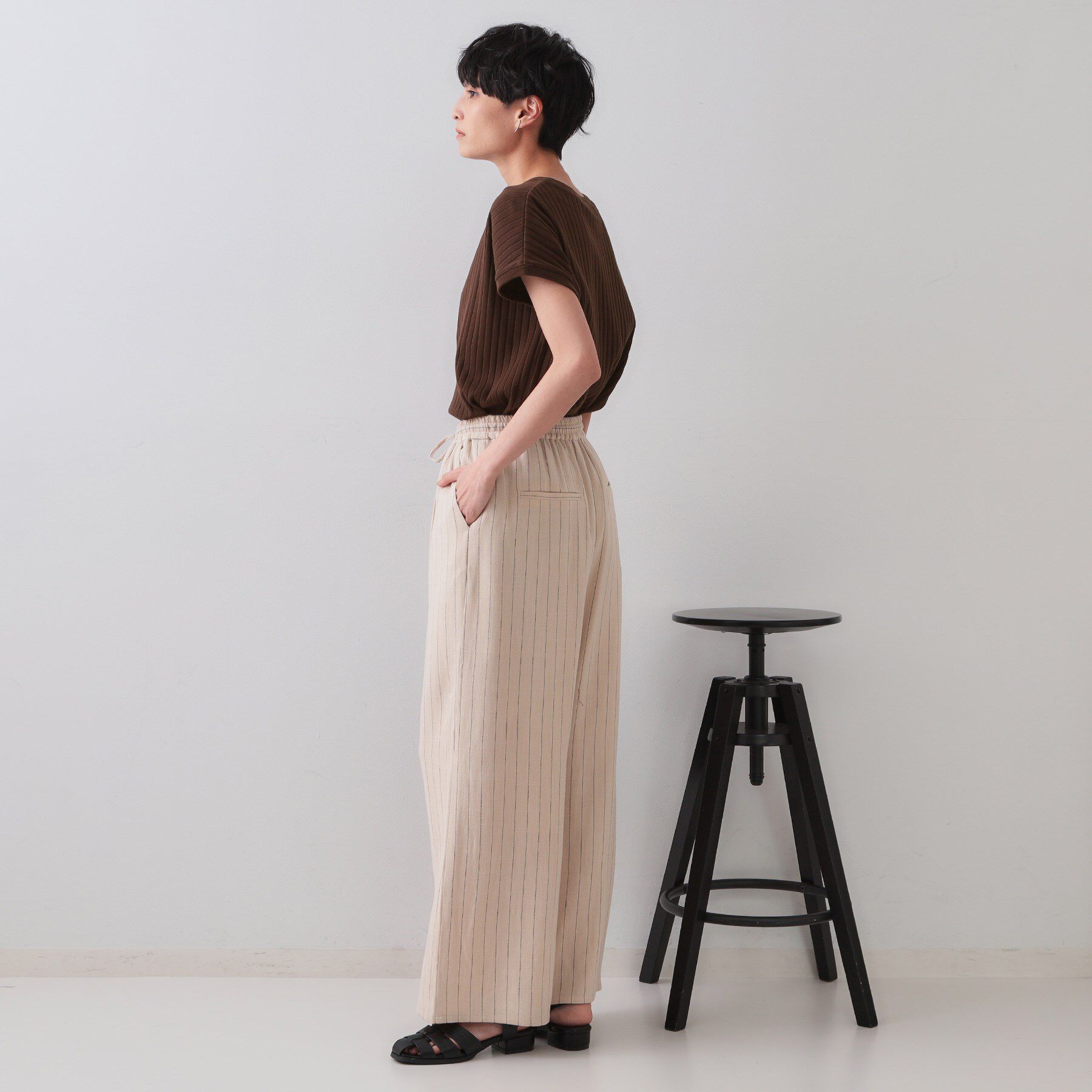 OPAQUE.CLIP「ワイドリブフレンチTシャツ【洗濯機洗い可】」|Tシャツ・カットソー|