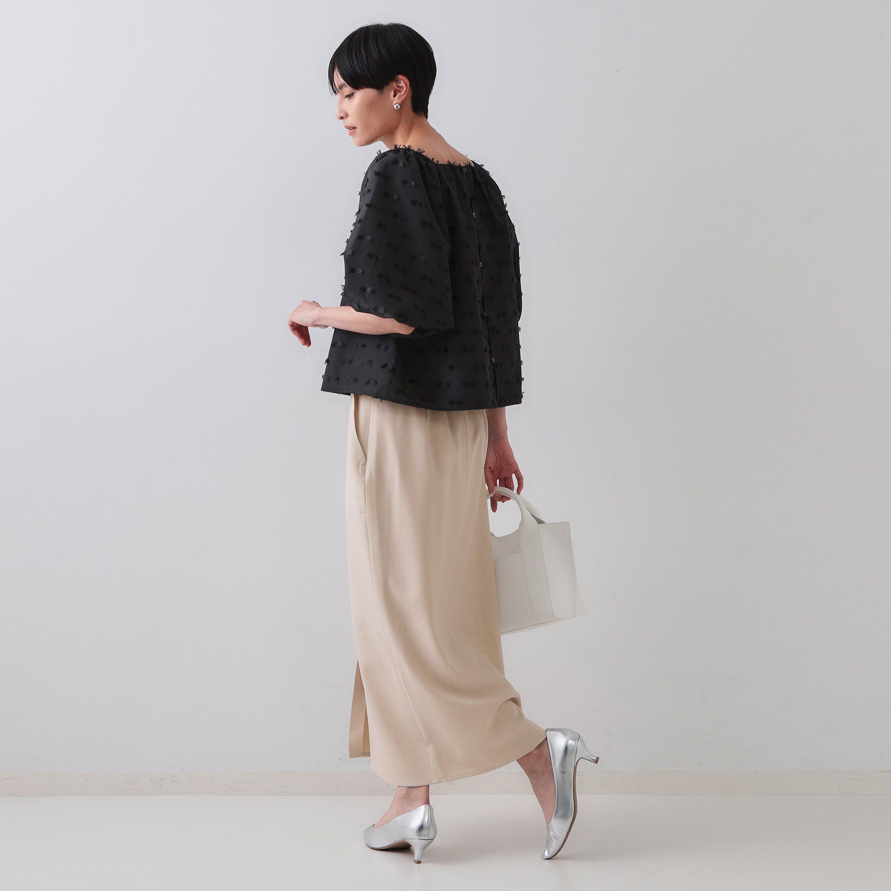 OPAQUE.CLIP「《5色展開/S-LLサイズ》リネンライクストレッチタイトスカート【洗濯機洗い可】」|スカート|