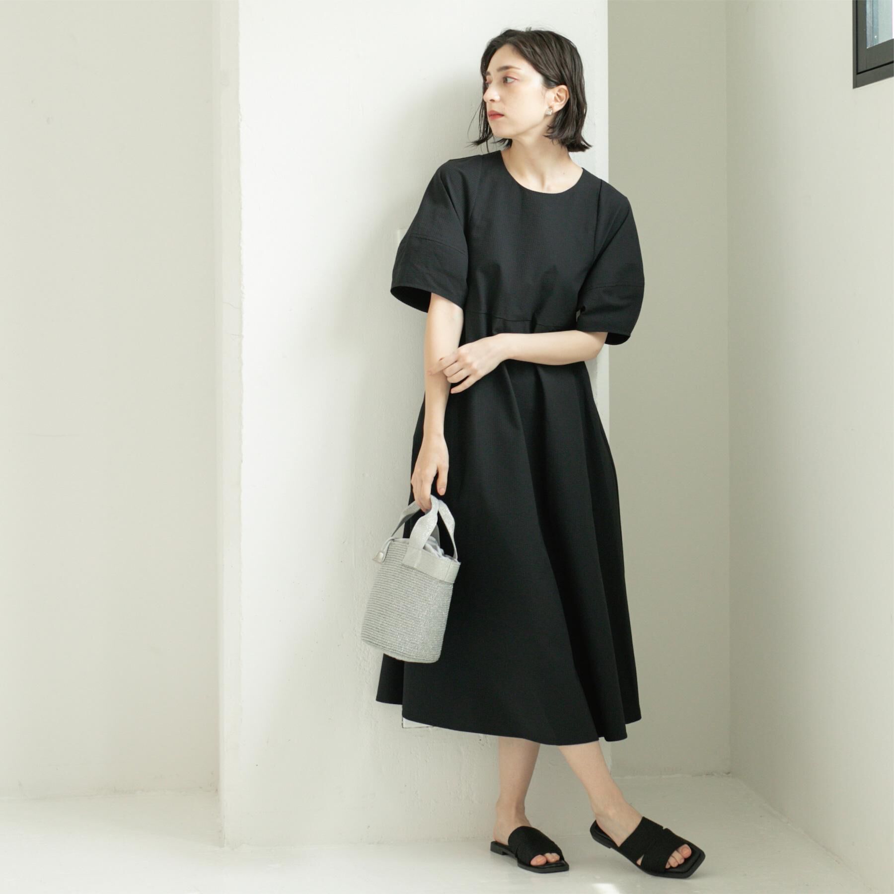 OPAQUE.CLIP「サッカーストライプワンピース【吸水速乾/イージーアイロン/洗濯機洗い可】」|ワンピース|