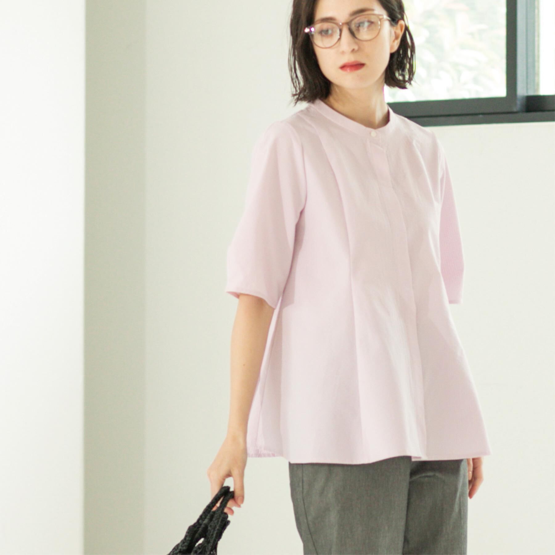 OPAQUE.CLIP「サッカーストライプペプラムブラウス【吸水速乾/イージーアイロン/洗濯機洗い可】」|シャツ・ブラウス|