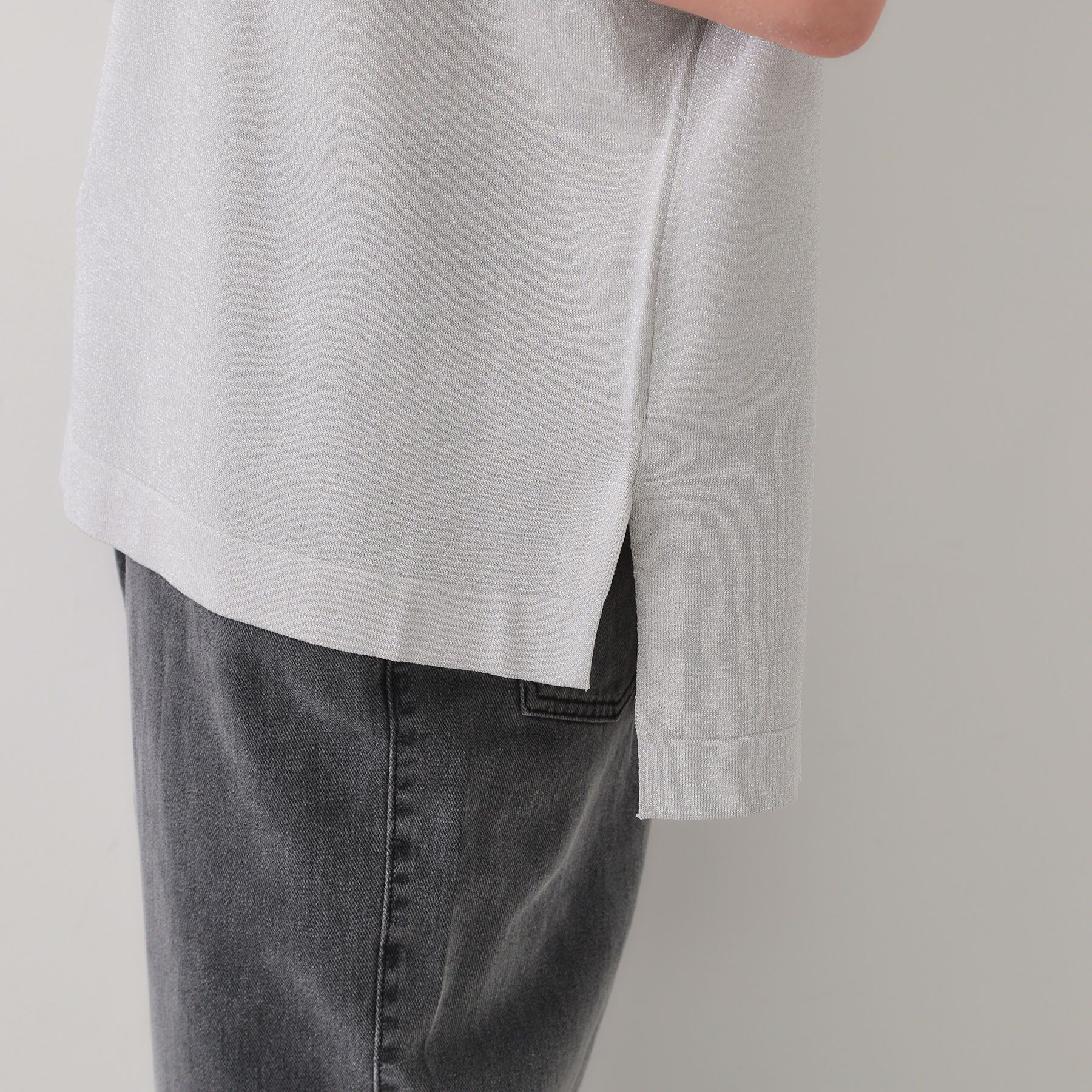 OPAQUE.CLIP「ラメリラクシードルマンニット【接触冷感/UV/抗ピル/洗濯機洗い可】」|ニット・セーター|