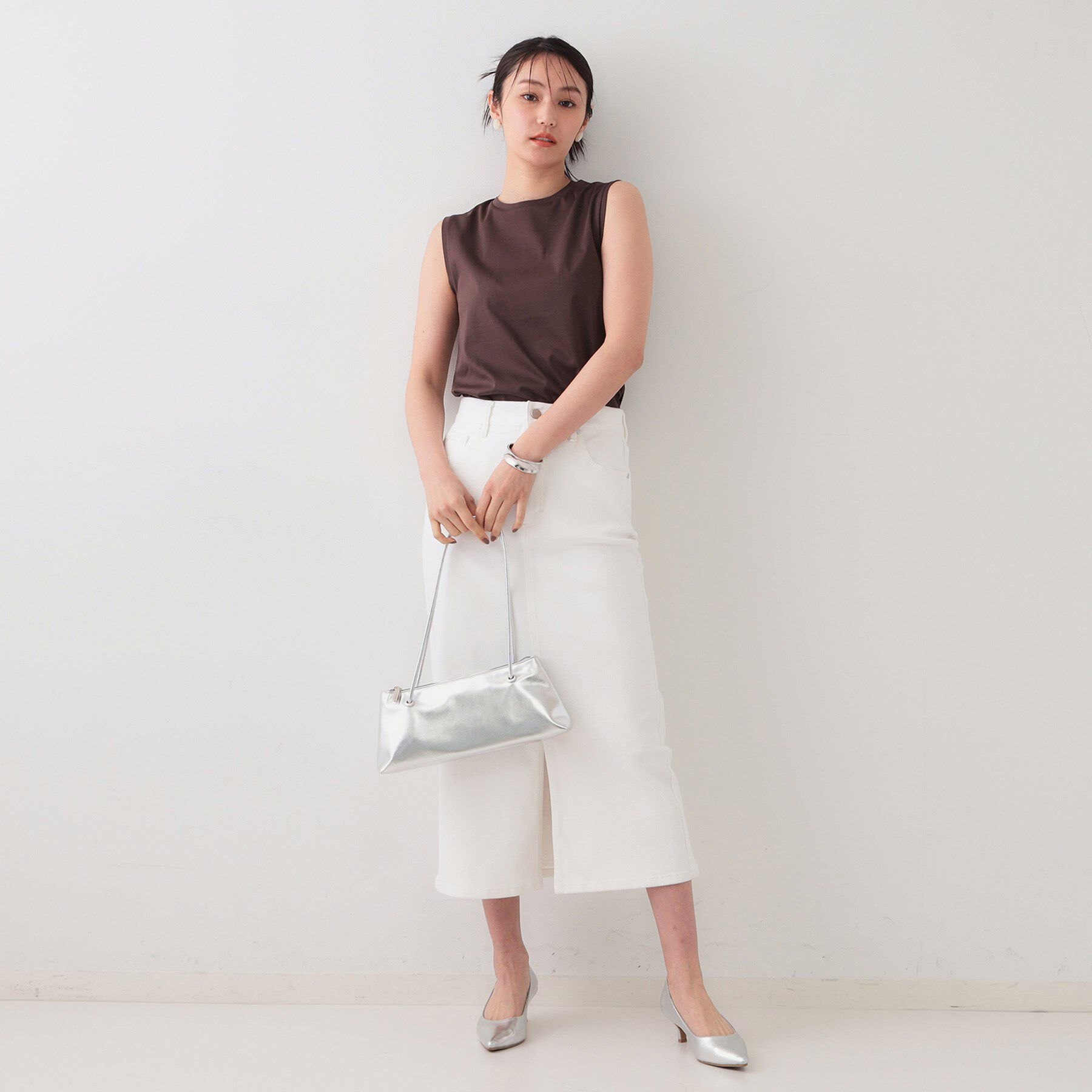 OPAQUE.CLIP「《5色展開》ベーシックノースリーブトップス【接触冷感/洗濯機洗い可】」|キャミソール|