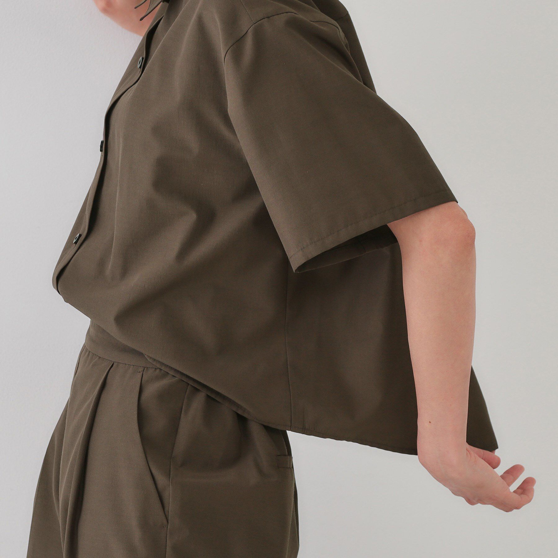 OPAQUE.CLIP「シャツオールインワン【洗濯機洗い可】」|オールインワン|