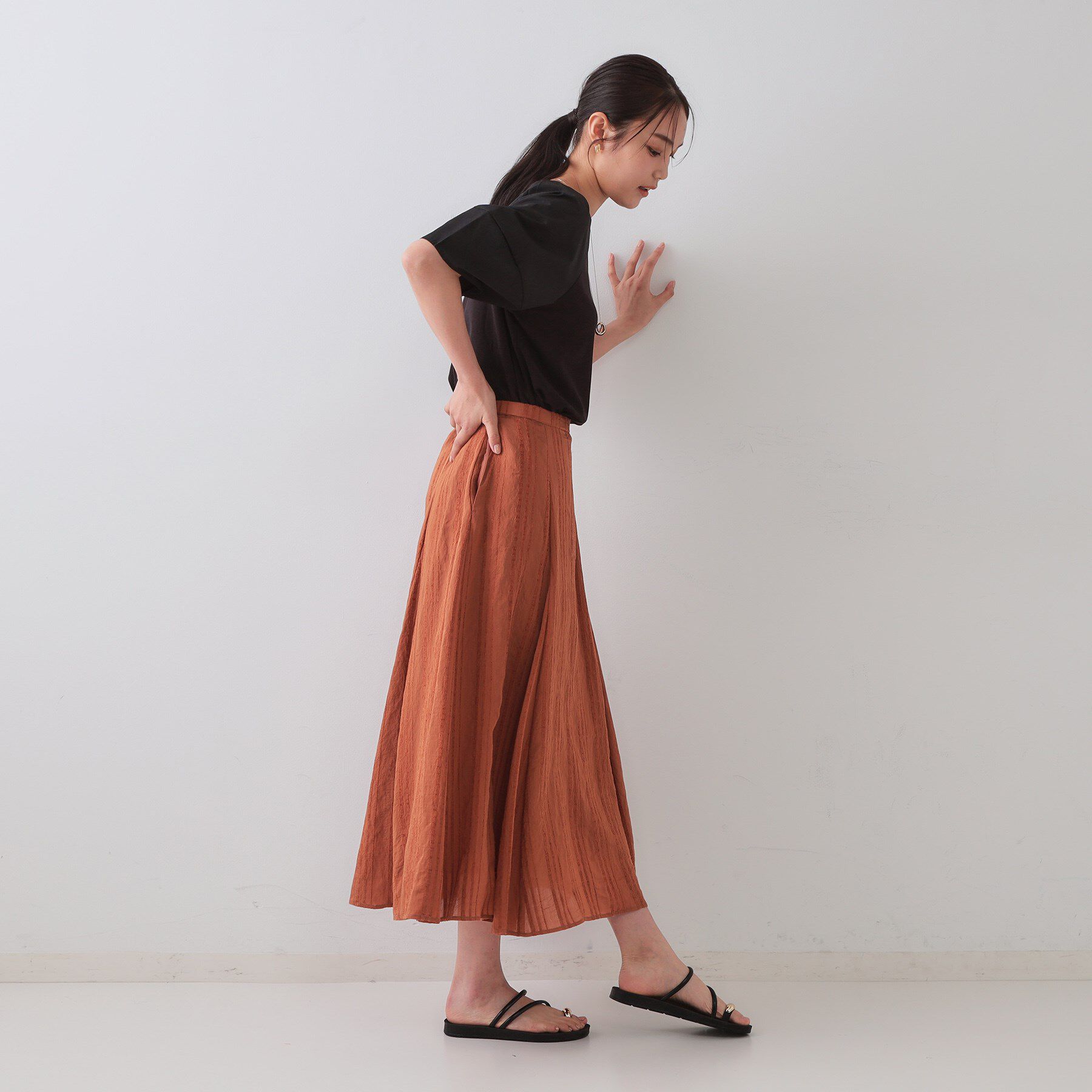 OPAQUE.CLIP「《S-LLサイズ》ランタンスリーブトップス【UV/接触冷感/洗濯機洗い可】」|Tシャツ・カットソー|