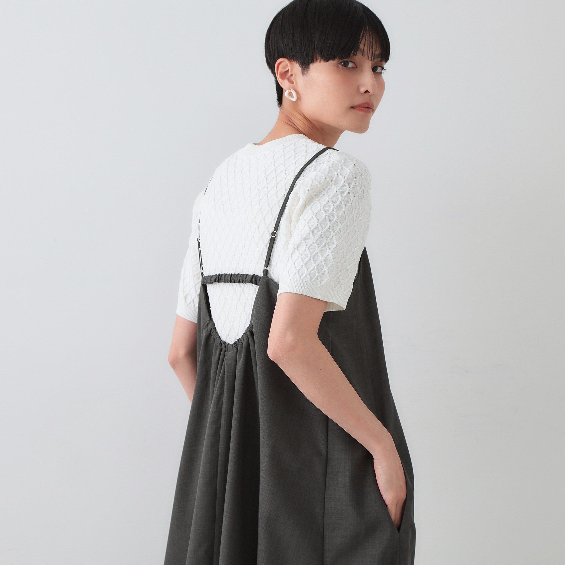 OPAQUE.CLIP「リネンライクキャミワンピース【洗濯機洗い可】」|ワンピース|