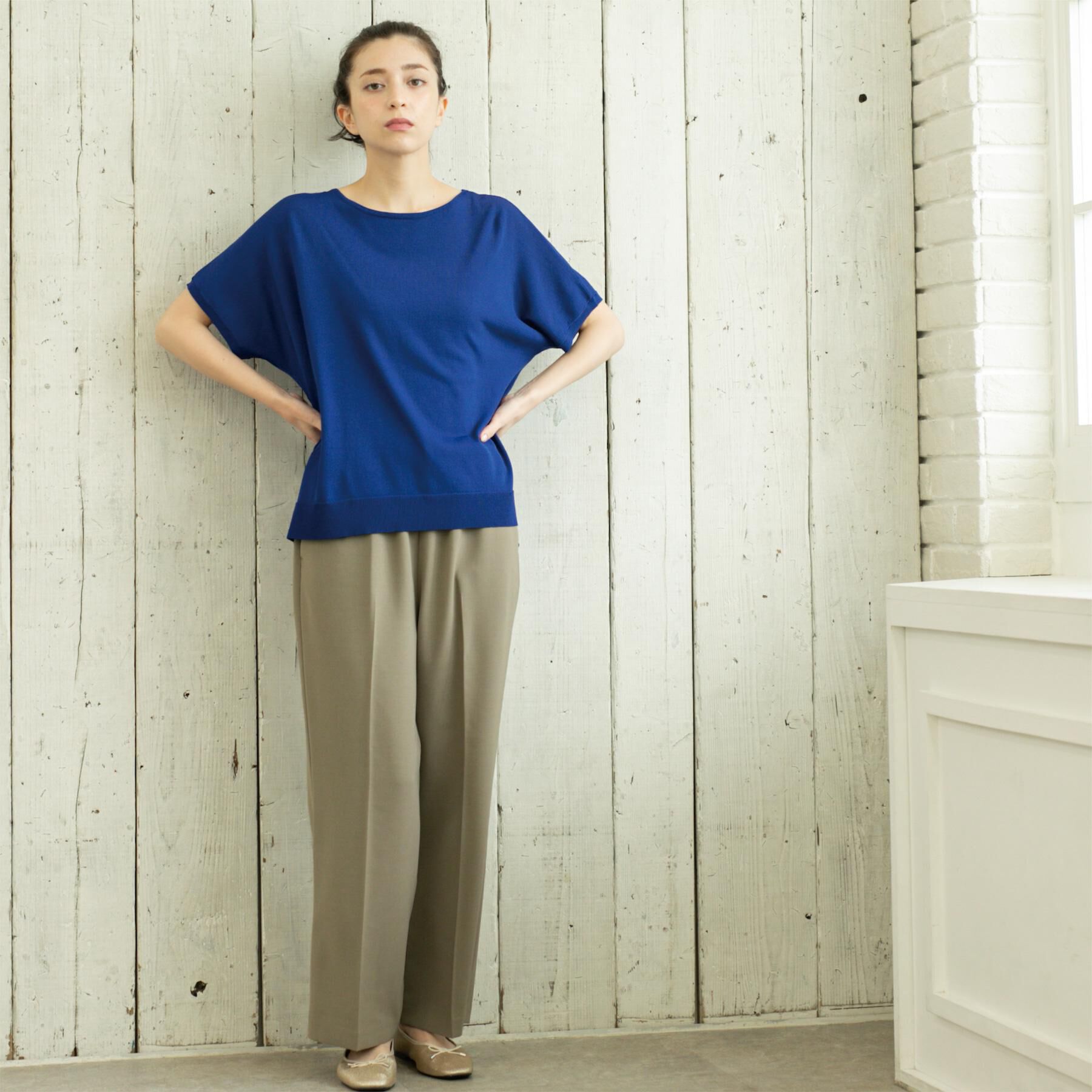 OPAQUE.CLIP「《6色展開/S-LLサイズ》ドルマンスリーブニット【UV/接触冷感/洗濯機洗い可/抗ピル】」|ニット・セーター|