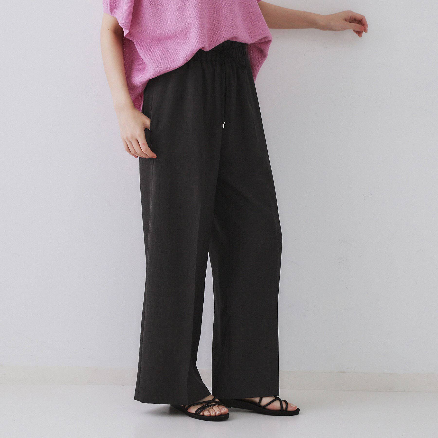 OPAQUE.CLIP「ウエストサテン使いイージーワイドパンツ【洗濯機洗い可】」|その他|