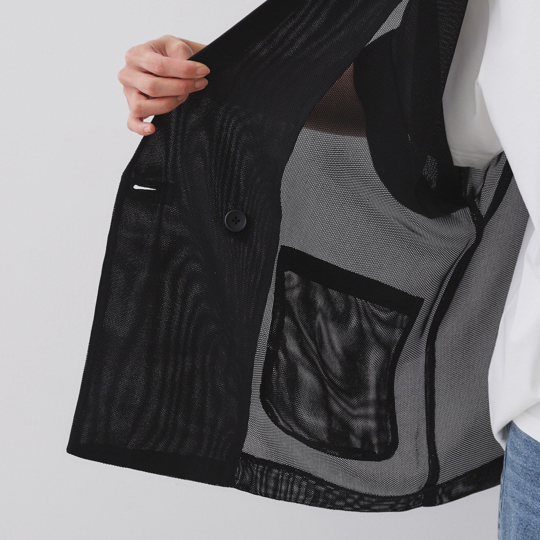 OPAQUE.CLIP「メッシュテーラードジャケット【洗濯機洗い可】」|テーラードジャケット|