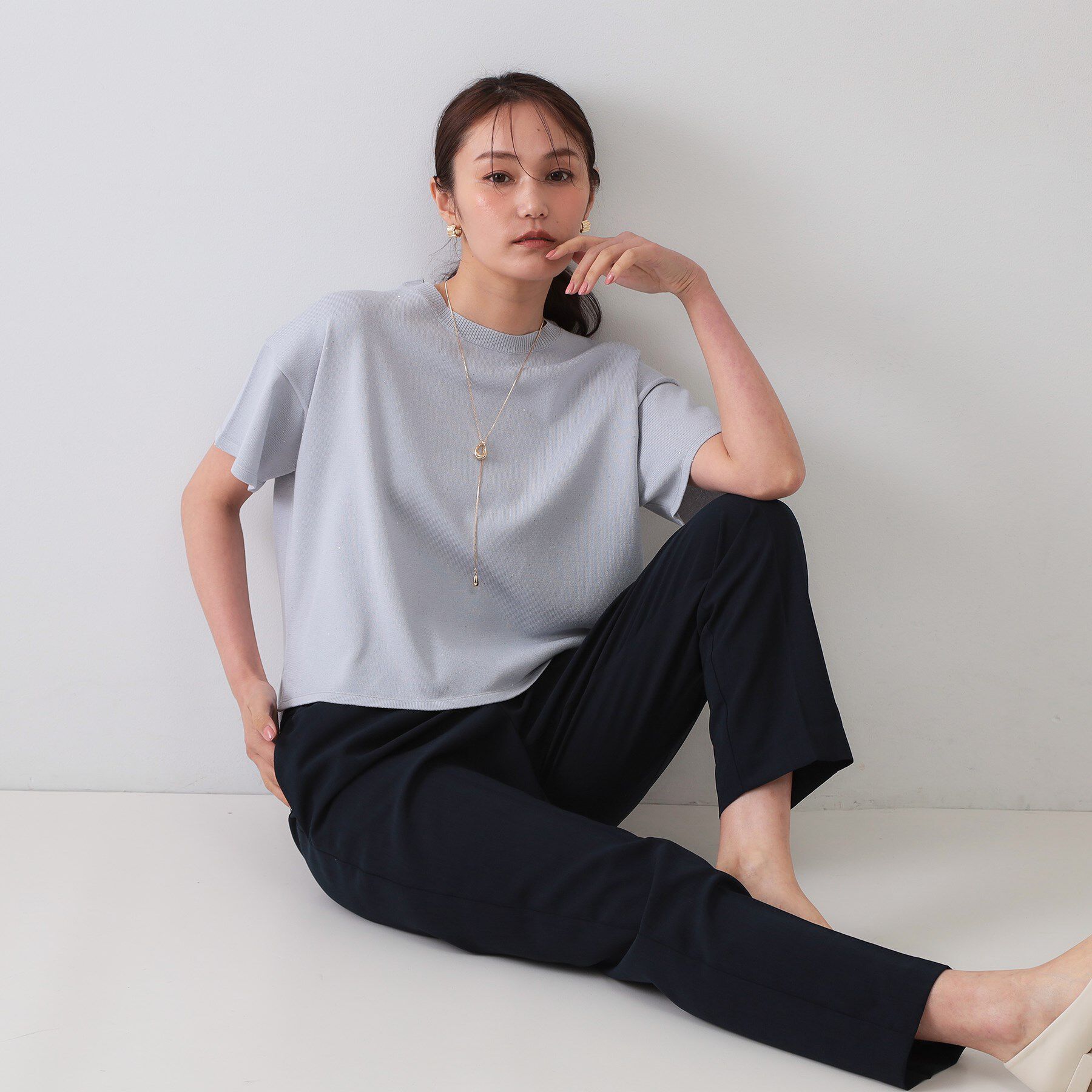 OPAQUE.CLIP「スパンコールサマーニット【洗濯機洗い可/抗ピル】」|ニット・セーター|