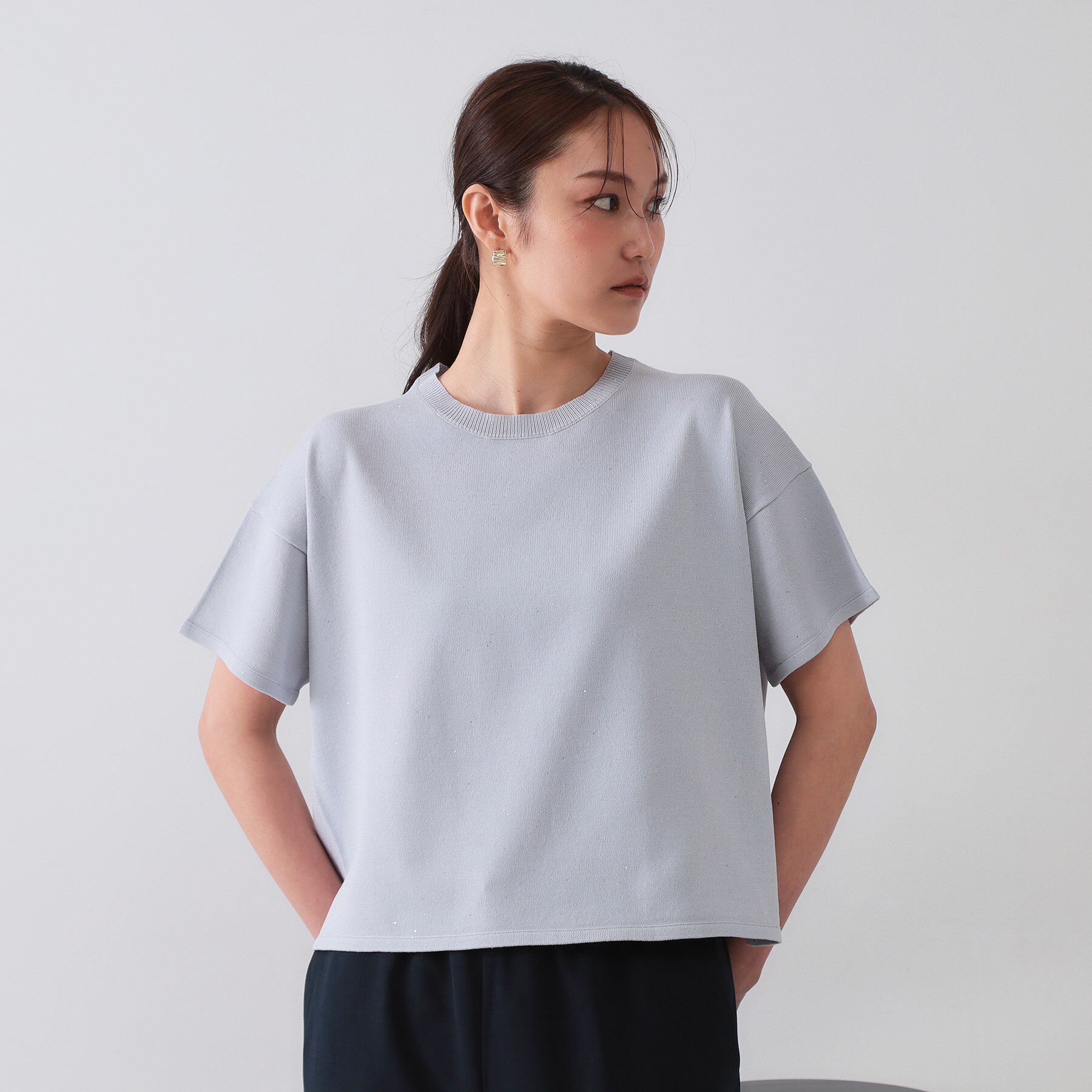 OPAQUE.CLIP「スパンコールサマーニット【洗濯機洗い可/抗ピル】」|ニット・セーター|