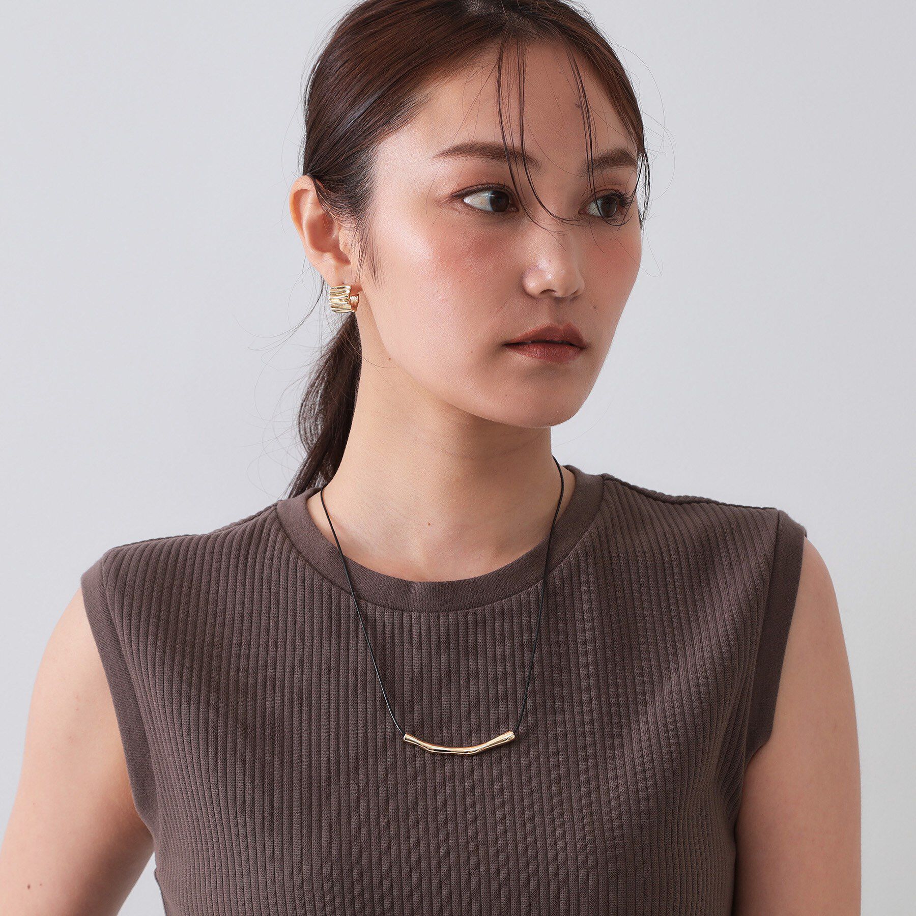 OPAQUE.CLIP「メタルバー&times;コードネックレス」|ネックレス|