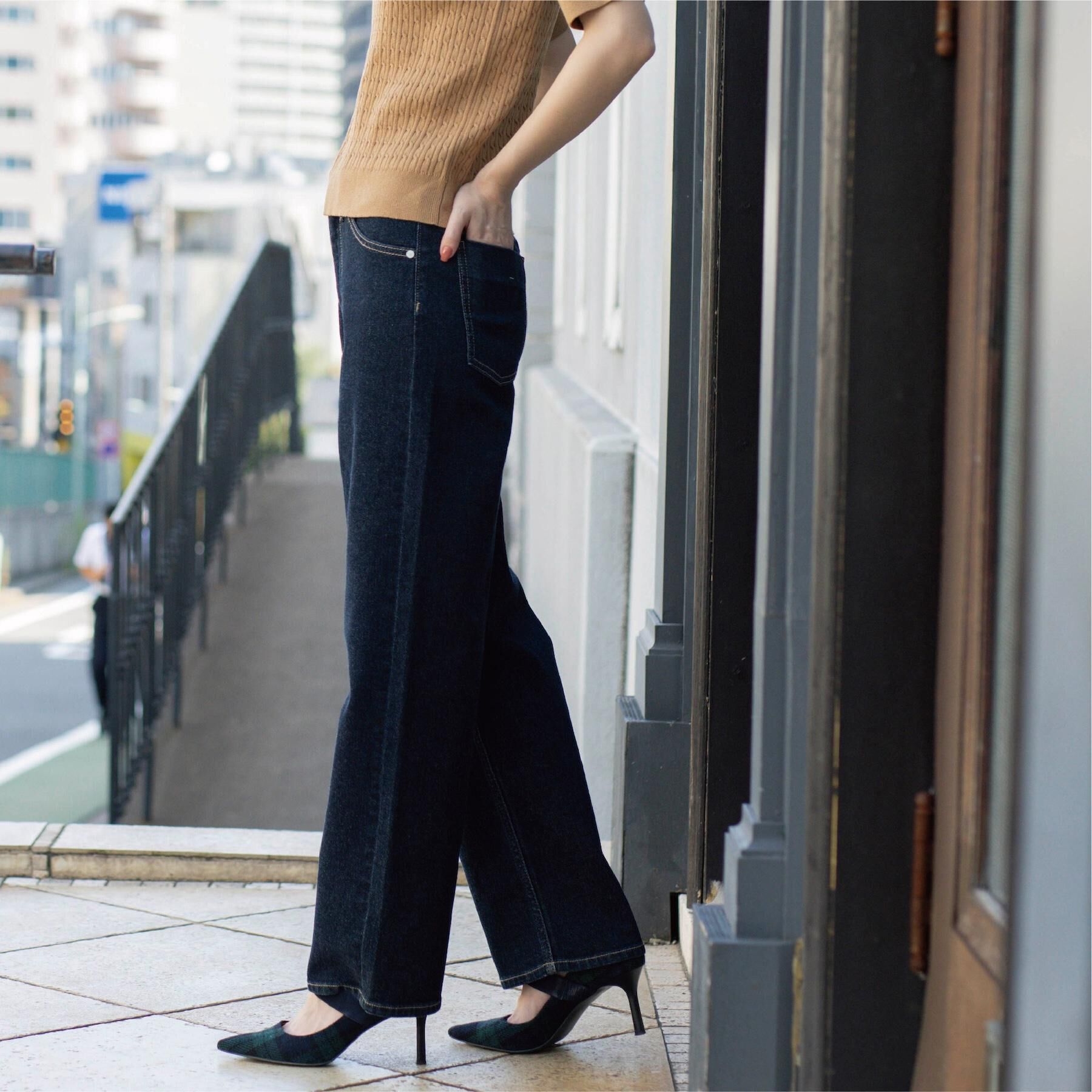 OPAQUE.CLIP「ストレッチストレートデニム【洗濯機洗い可】」|デニム|