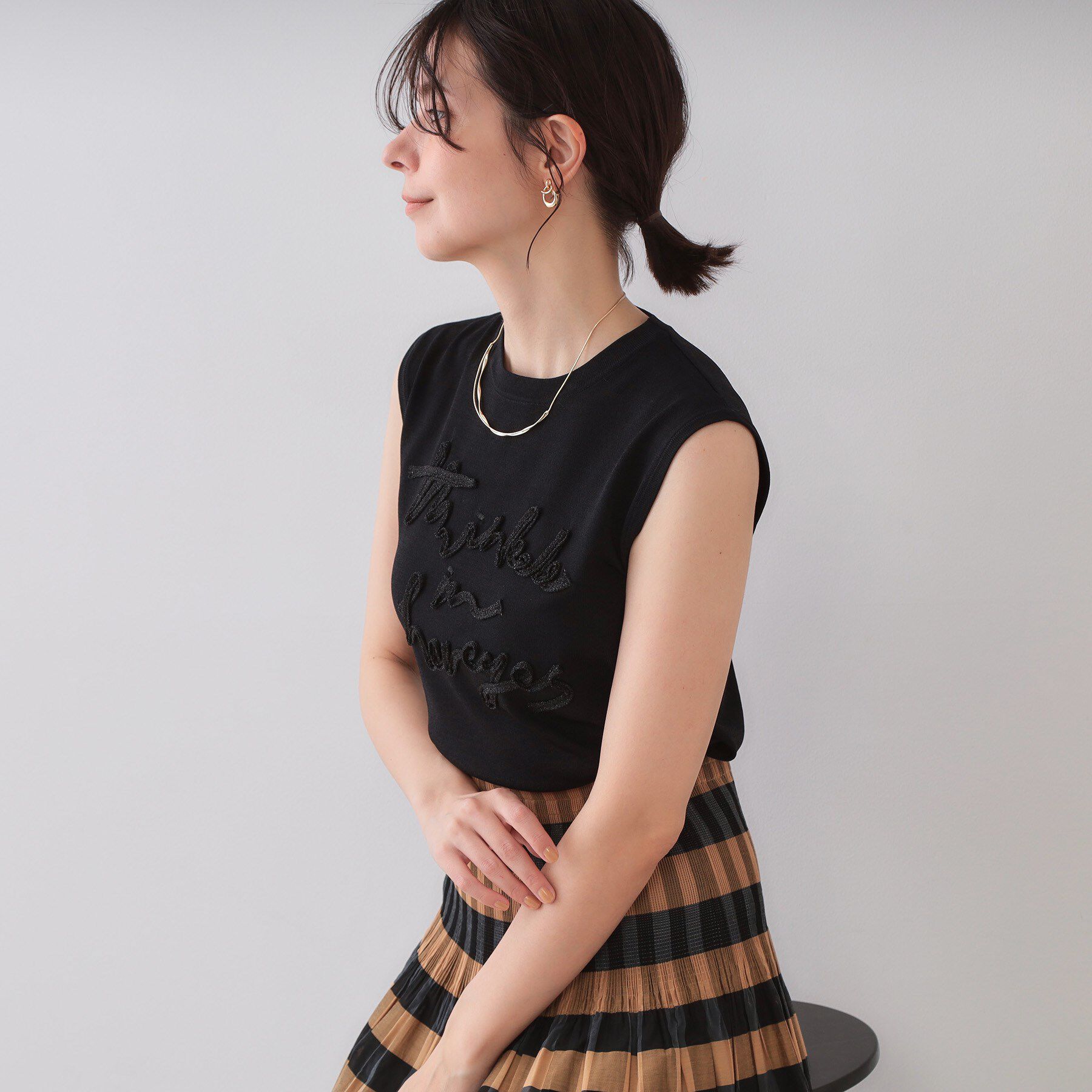 OPAQUE.CLIP「ラメテープロゴニット【洗濯機洗い可/抗ピル】」|ニット・セーター|