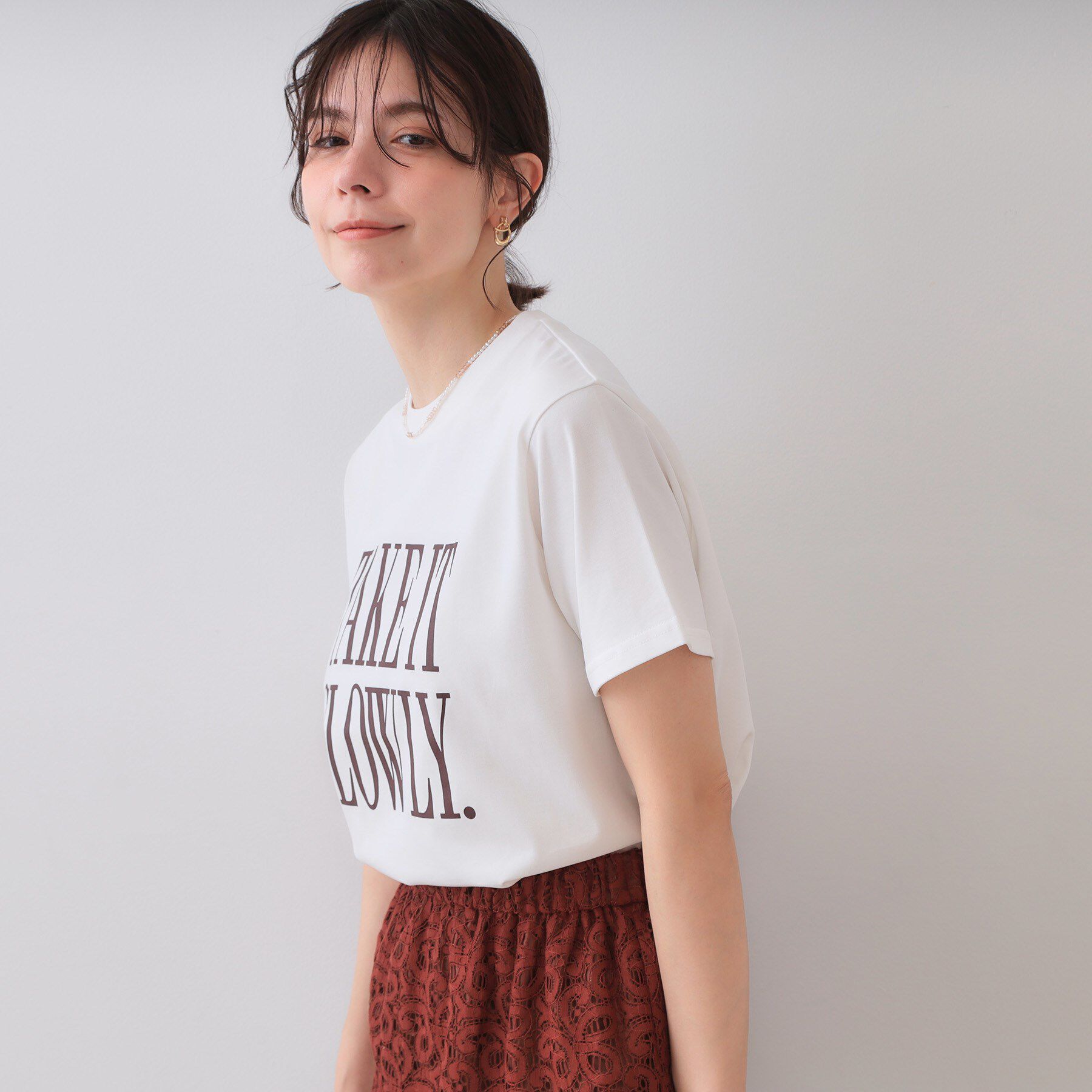 OPAQUE.CLIP「ロゴプリントTシャツ【洗濯機洗い可】」|Tシャツ・カットソー|