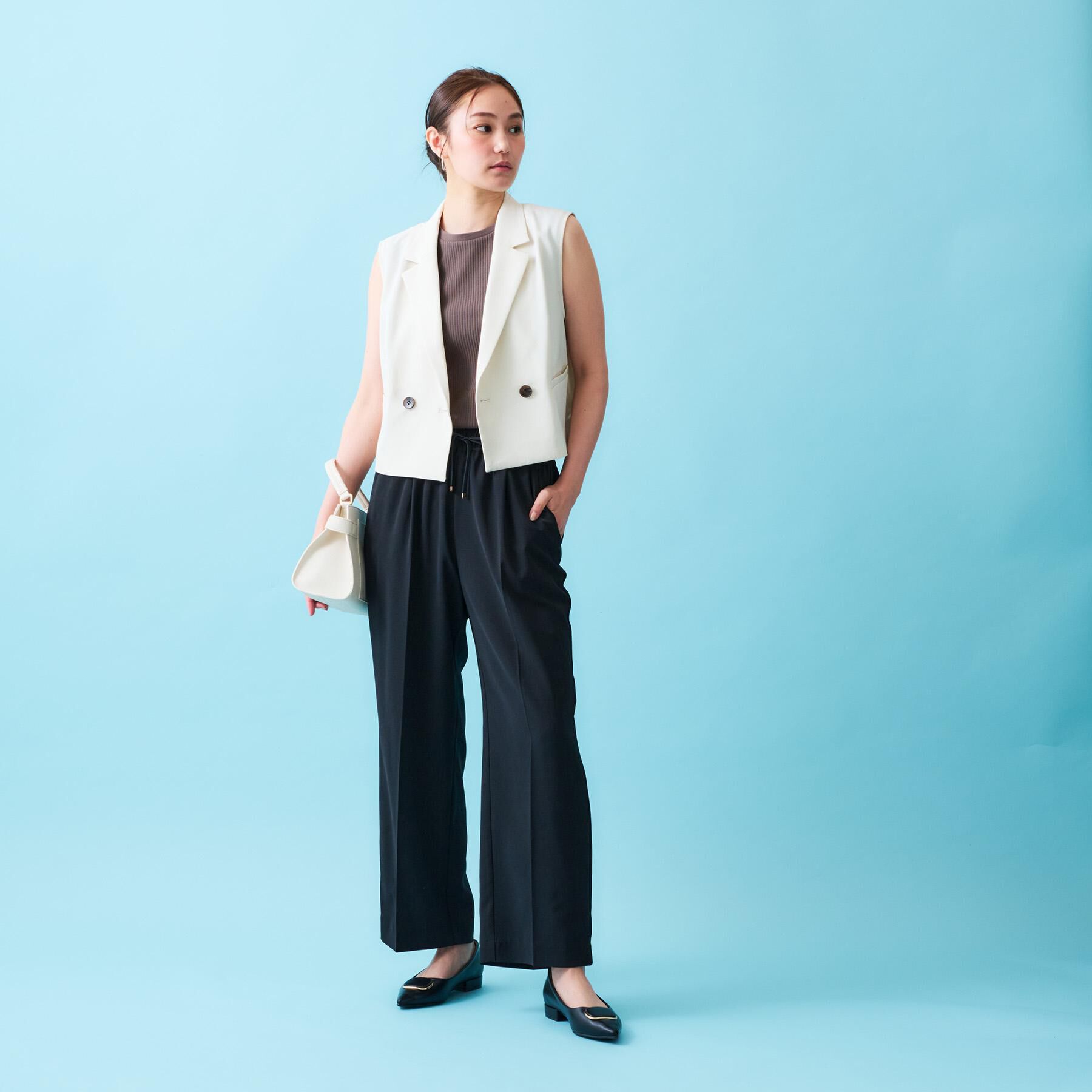 OPAQUE.CLIP「ショートテーラードジレ【接触冷感/洗濯機洗い可】」|ベスト・ジレ|