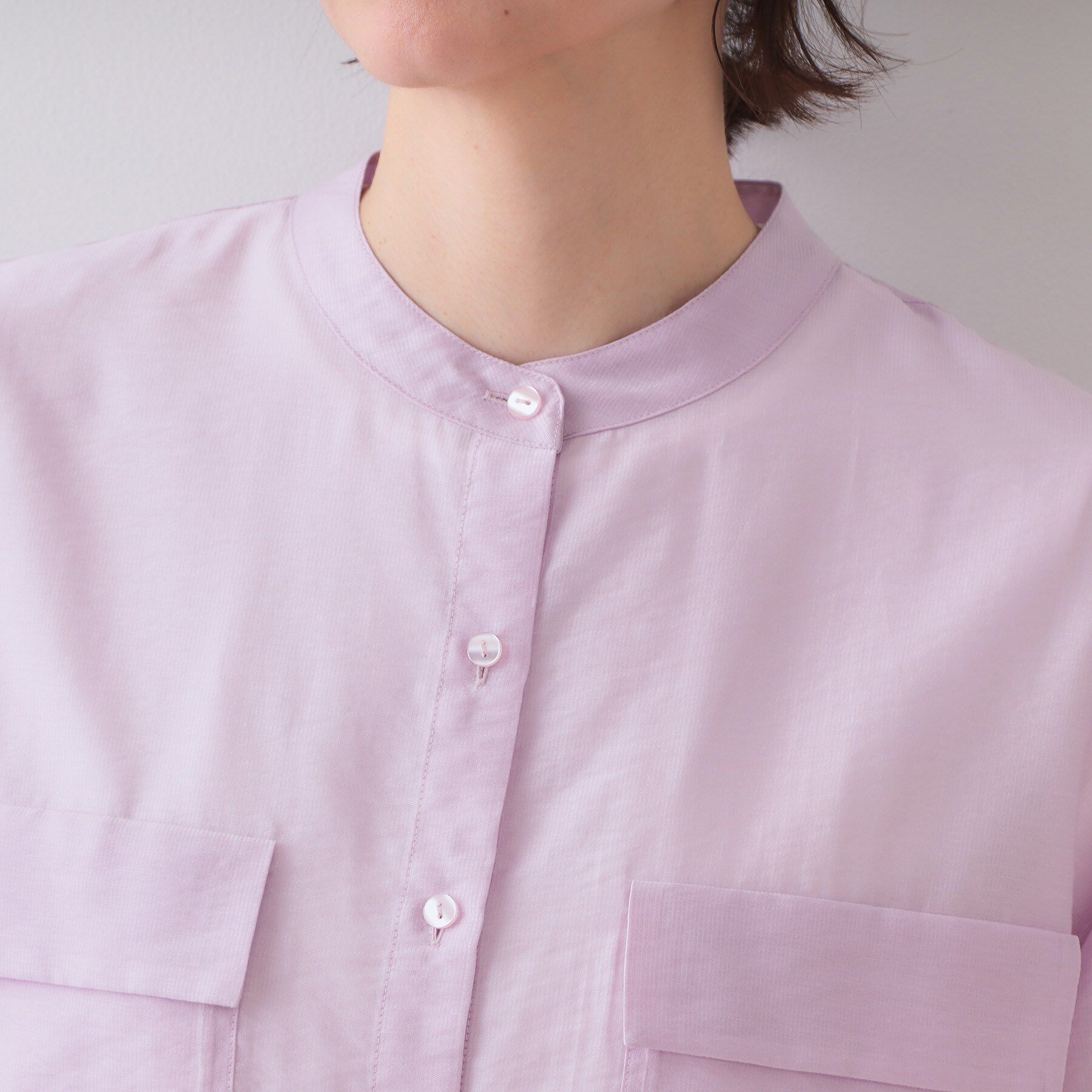 OPAQUE.CLIP「シアーダブルポケットシャツ【洗濯機洗い可】」|シャツ・ブラウス|