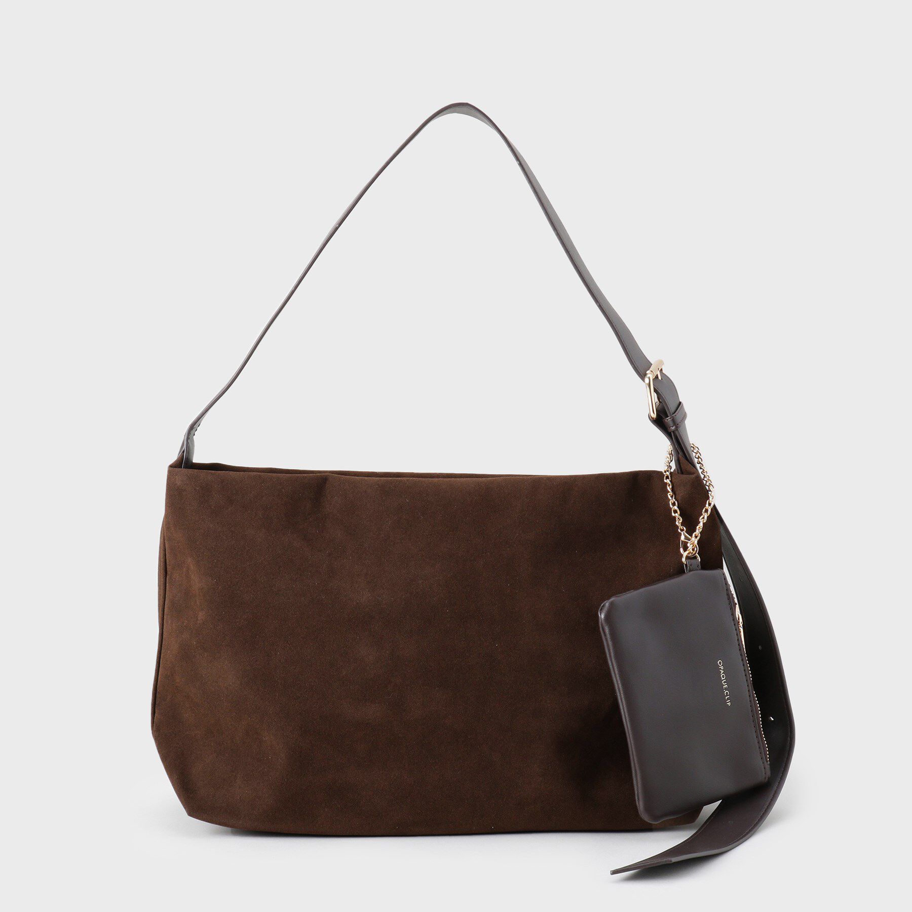 OPAQUE.CLIP「【2WAY/A4サイズ対応】ポーチ付きフェイクスエードショルダーバッグ」|ショルダー・メッセンジャー|