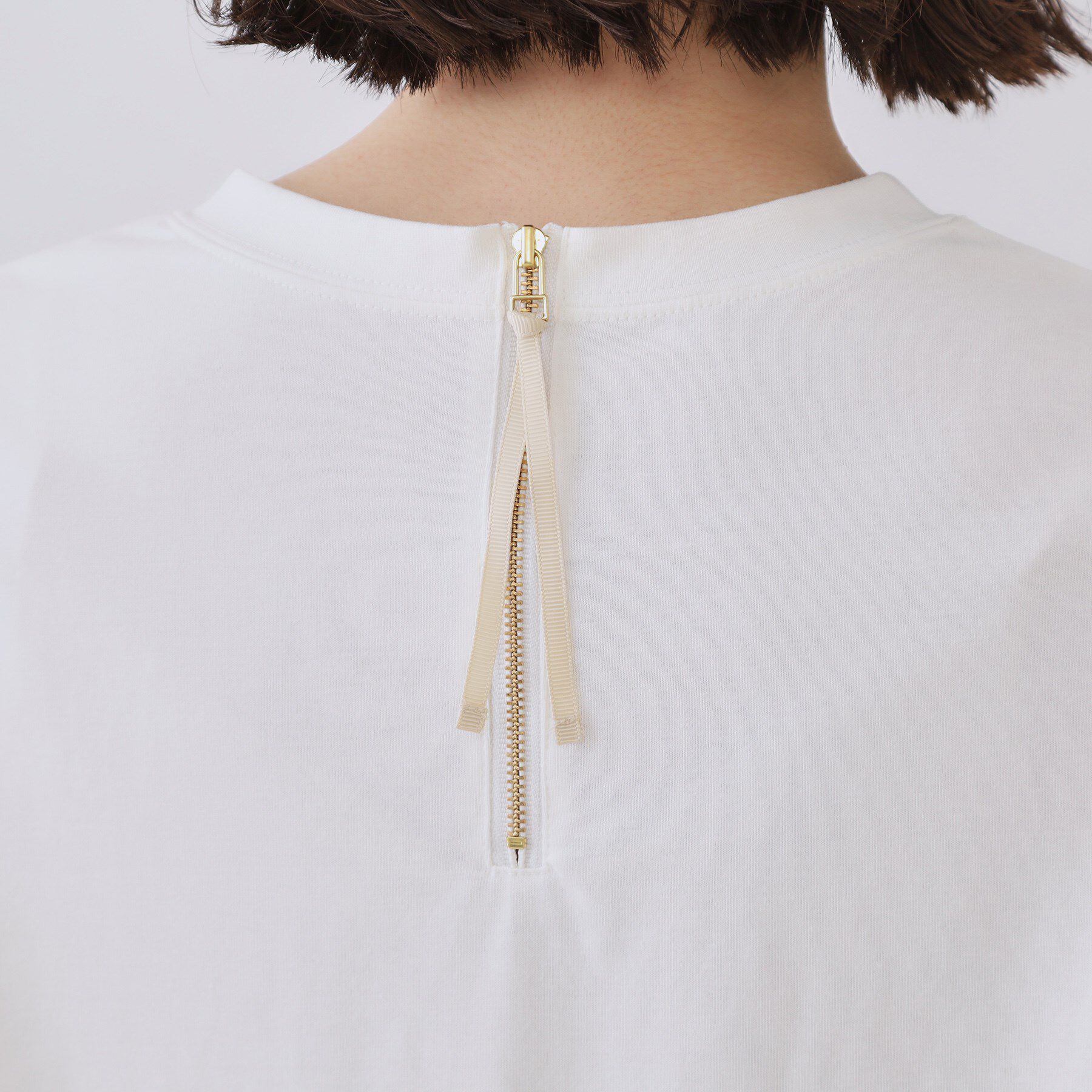 OPAQUE.CLIP「配色フハクドッキングペプラムトップス【洗濯機洗い可/抗ピル】」|Tシャツ・カットソー|