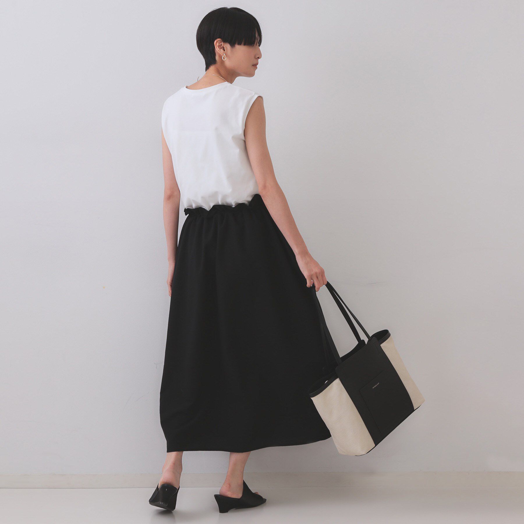 OPAQUE.CLIP「配色サッカードッキングワンピース【洗濯機洗い可】」|ワンピース|