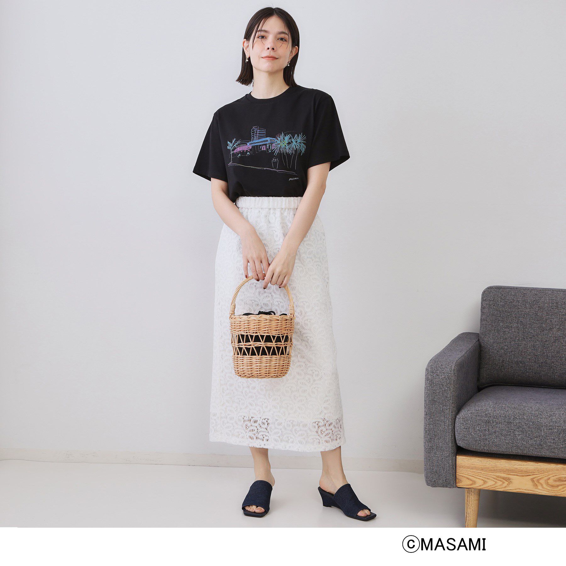 OPAQUE.CLIP「風景イラストプリントTシャツ」|Tシャツ・カットソー|