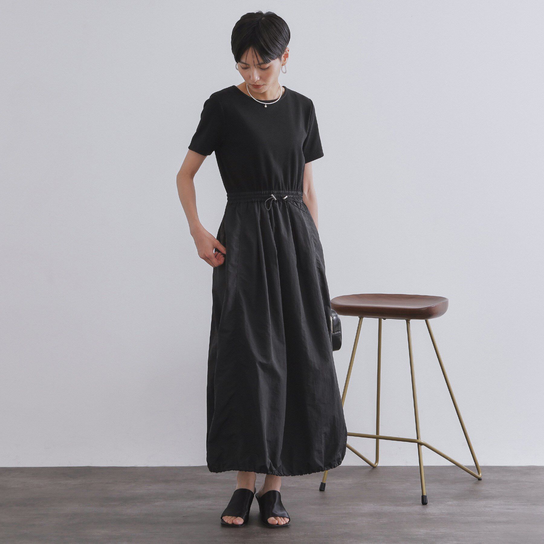 OPAQUE.CLIP「2WAYスピンドル使いドッキングワンピース【洗濯機洗い可】」|ワンピース|