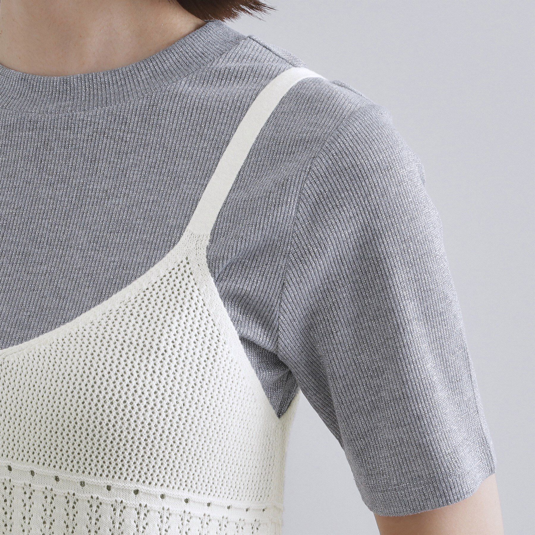 OPAQUE.CLIP「カギ針風ニットキャミビスチェ【洗濯機洗い可】」|ニット・セーター|