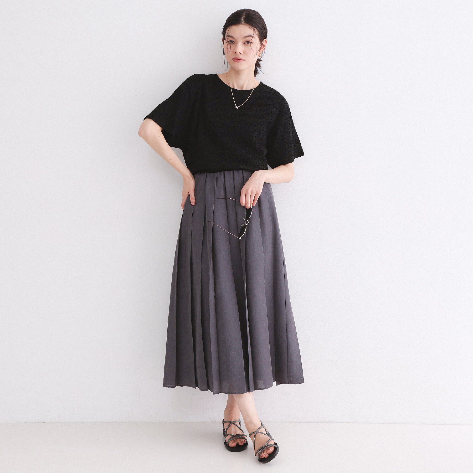 OPAQUE.CLIP「ふくれジャカードトップス【洗濯機洗い可】」|Tシャツ・カットソー|